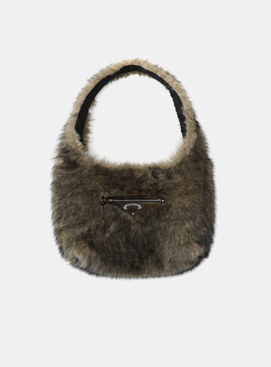 [w-bag25-010] Viper Fur Shoulder Bag - Coyote