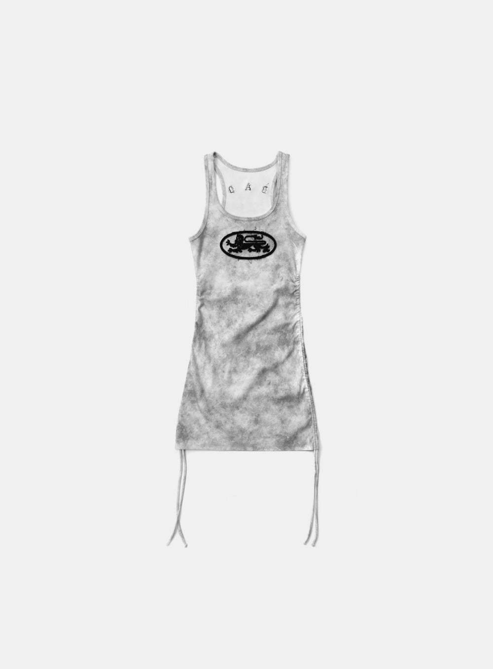 Lion Patch Tank Mini Dress - Washed White