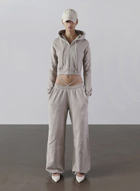 Super Wide 2 Way Jogger - Low Rise - Wheat