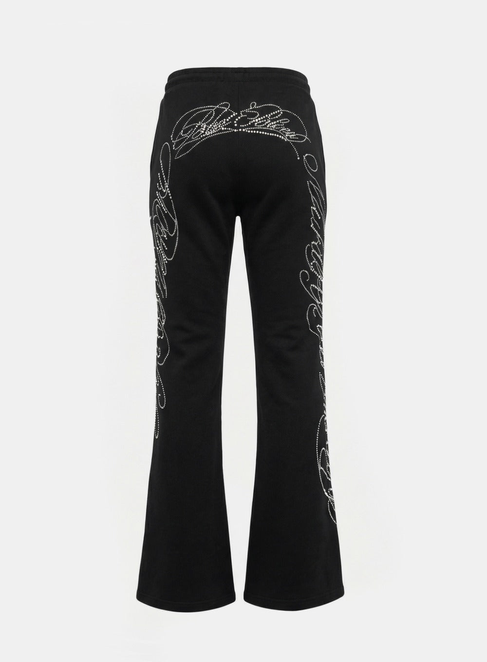 [w-pts25-123] Dark Classic MYM Rhinestone Bootcut Pants - Black