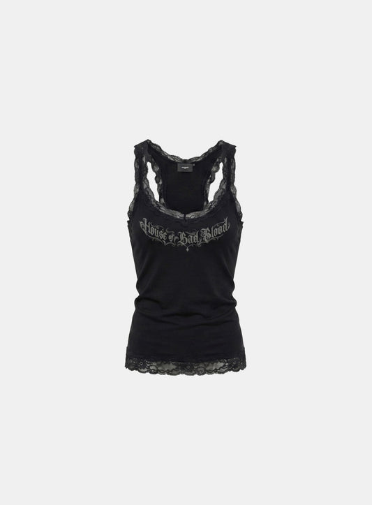 [w-tnk26-076] H.B.B. Lace Classic Tank - Black