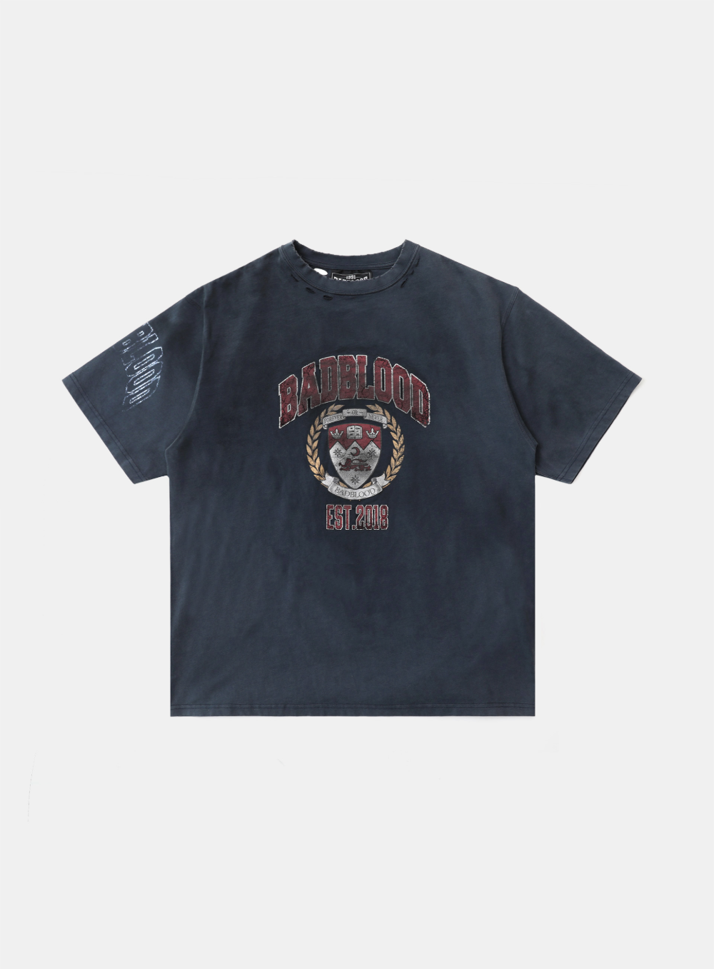 Workshop Print Distressed T-Shirt - Navy