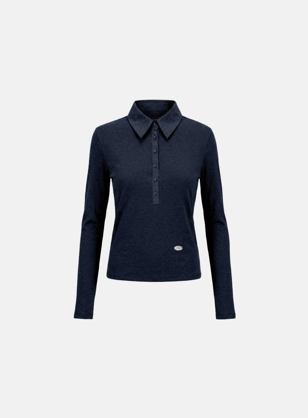 [w-tee26-062] Sleek Cotton Polo T-Shirt - Navy