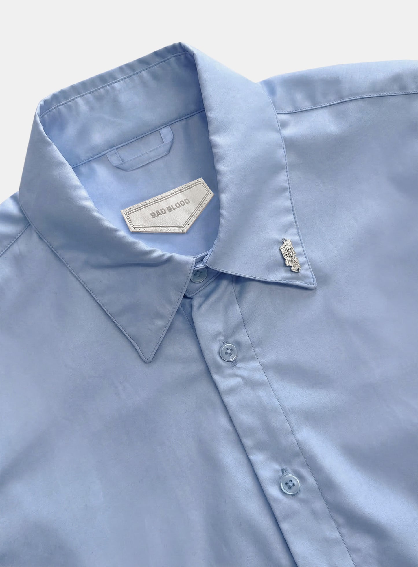 [w-sht26-007] Uniform Classic Slim-Fit Dress Shirt - Sky Blue