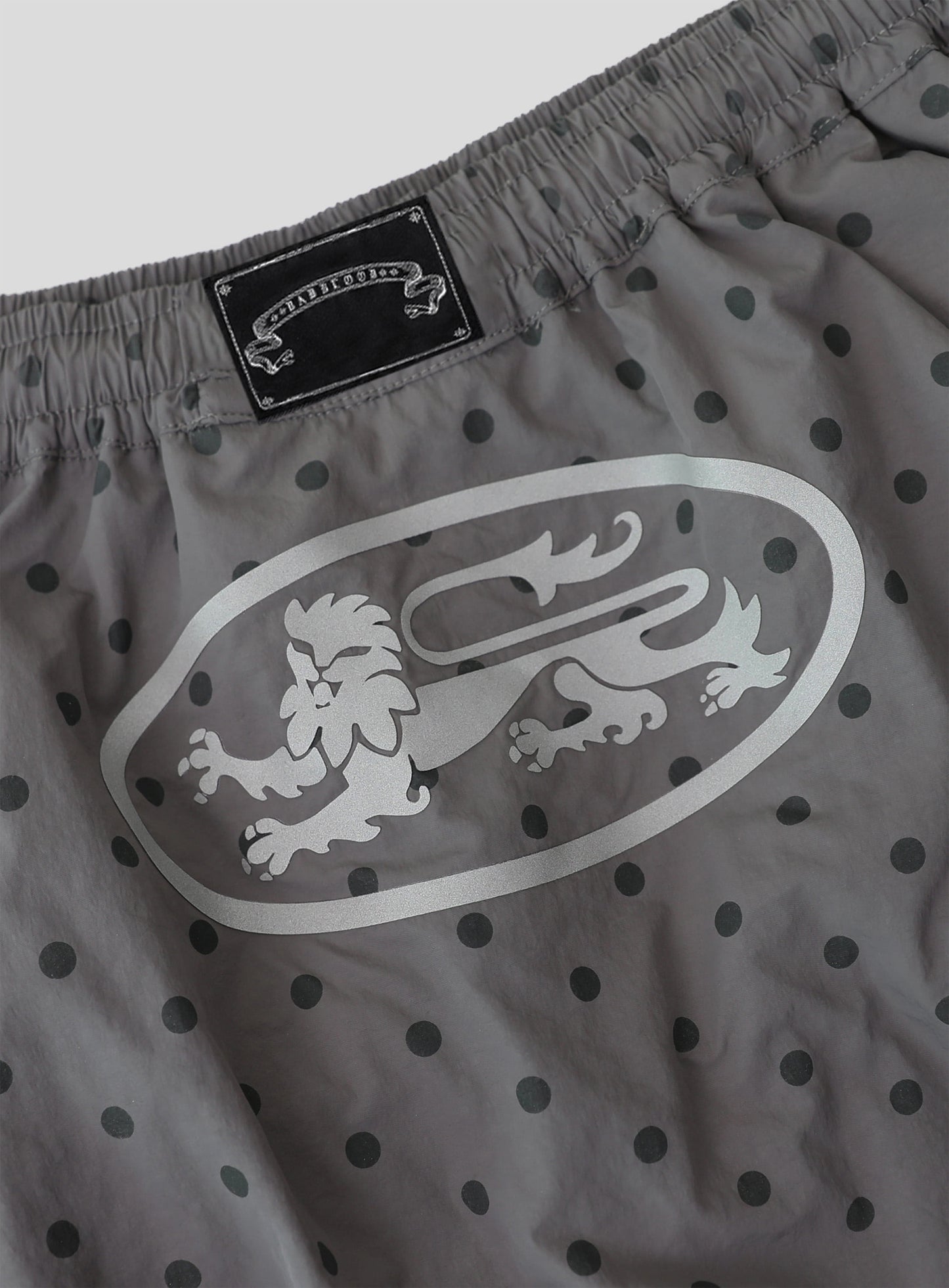 Mystic Nylon Reflective Balloon Mini Skirt - Charcoal Dot