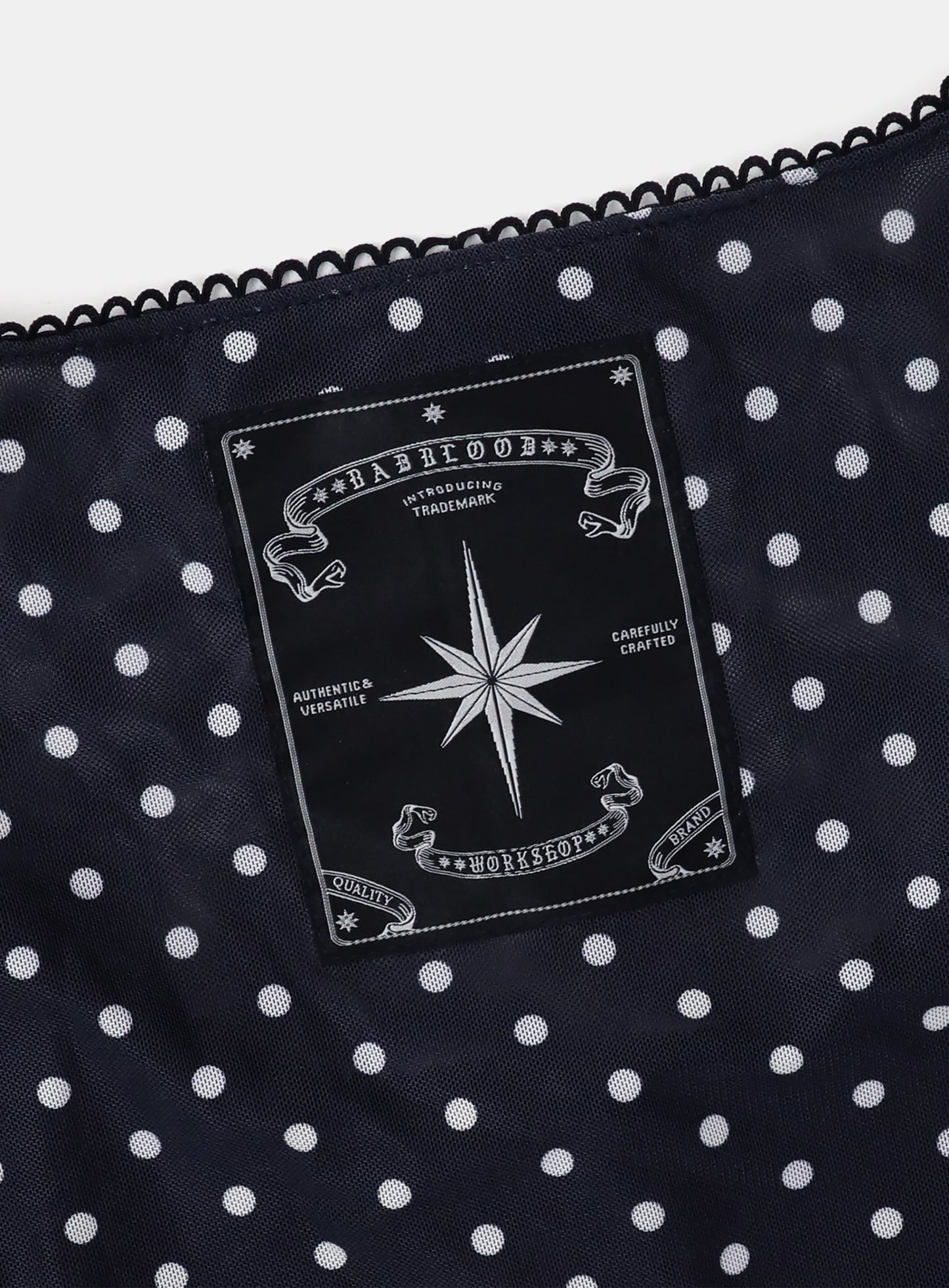 [AQUA] Splash Dot Round Cardigan - Navy