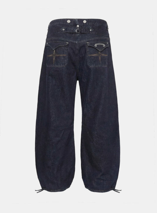 [w-pts25-103] 0509 Shinchiback Semi-Curved Pants - Blue Denim