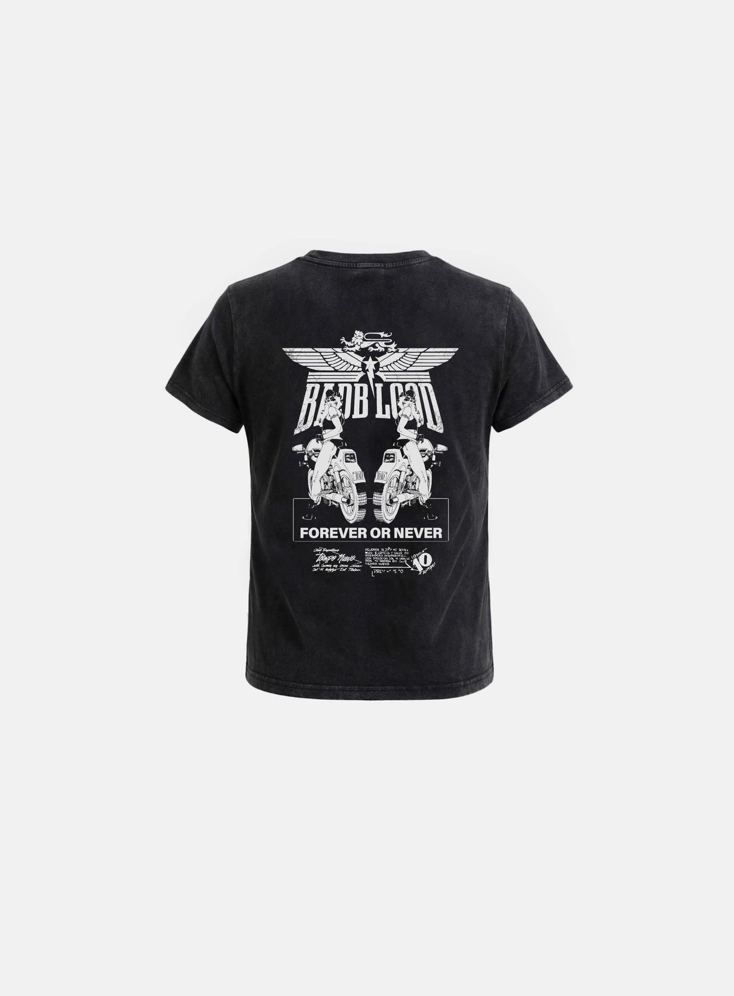 [w-tee26-176] Aero Squad Print 1/2 T-Shirt - Black