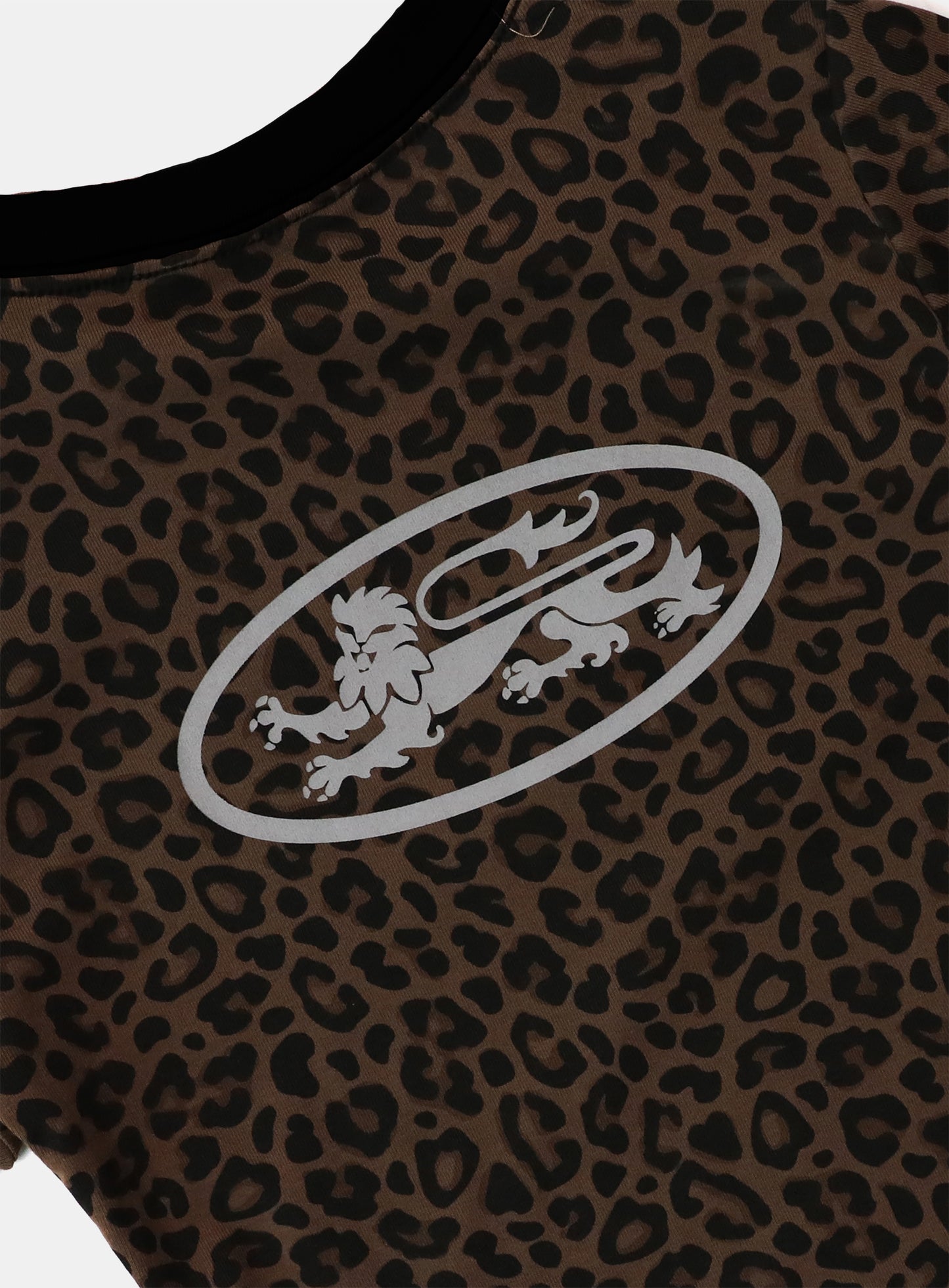 Mystic Oval Logo Jersey Ringer T-Shirt - Brown Leopard