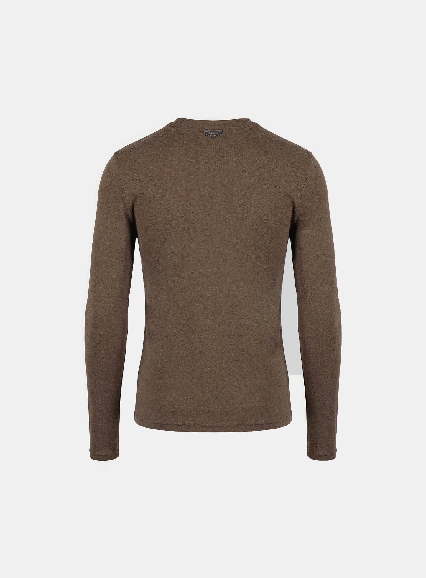 [w-tee26-048] BS Cotton Jersey Fitted Long Sleeve T-Shirt - Brown