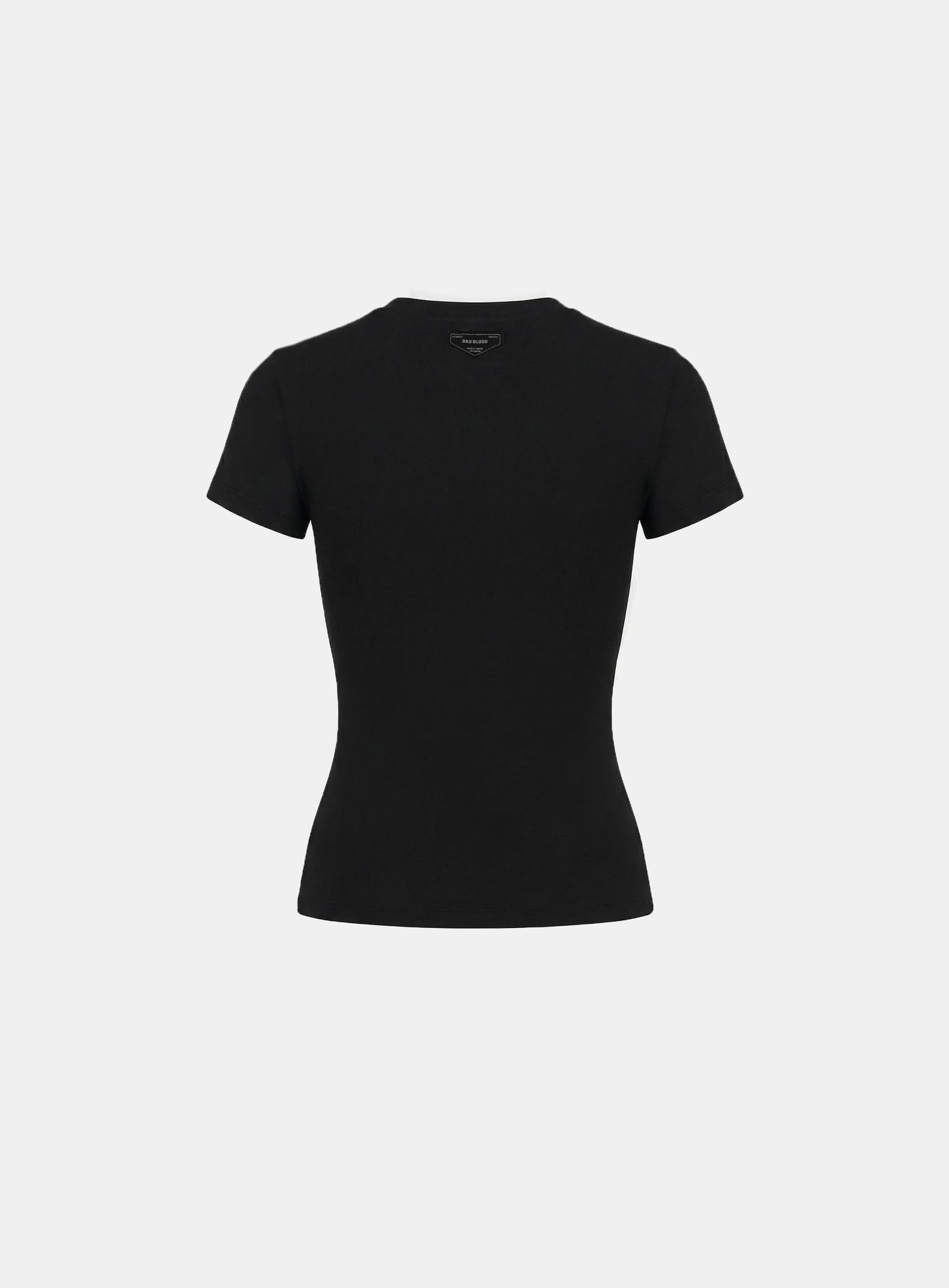 [w-tee26-055] BS Cotton Jersey Fitted Short Sleeve T-Shirt - Black