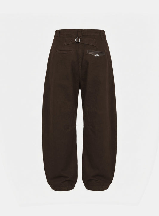 [w-pts26-007] Mystic Formal Curved Chino Pants - Brown