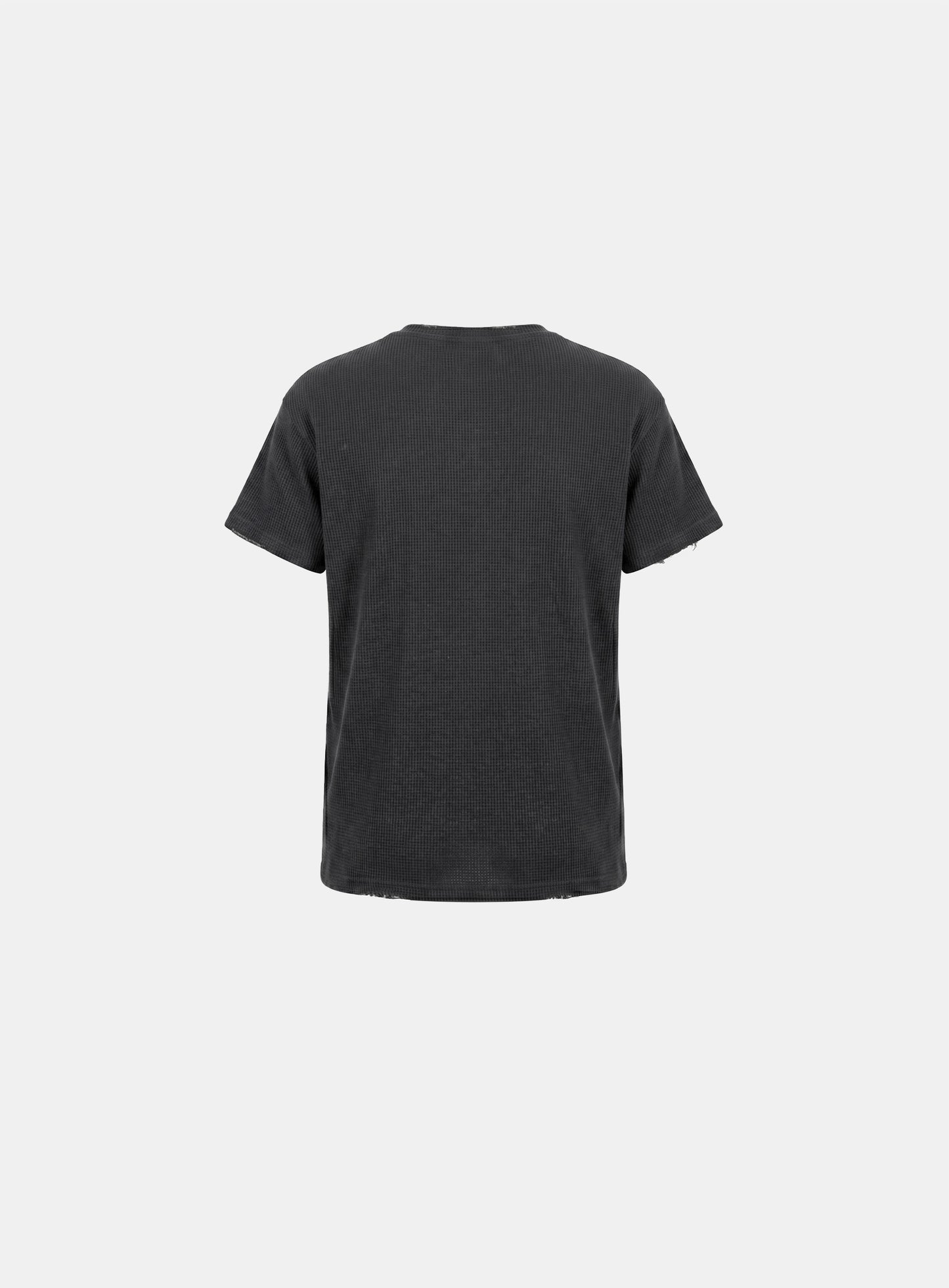 [w-tee26-218] H.B.B. Penta Skull Waffle 1/2 sleeve T-shirt - Charcoal