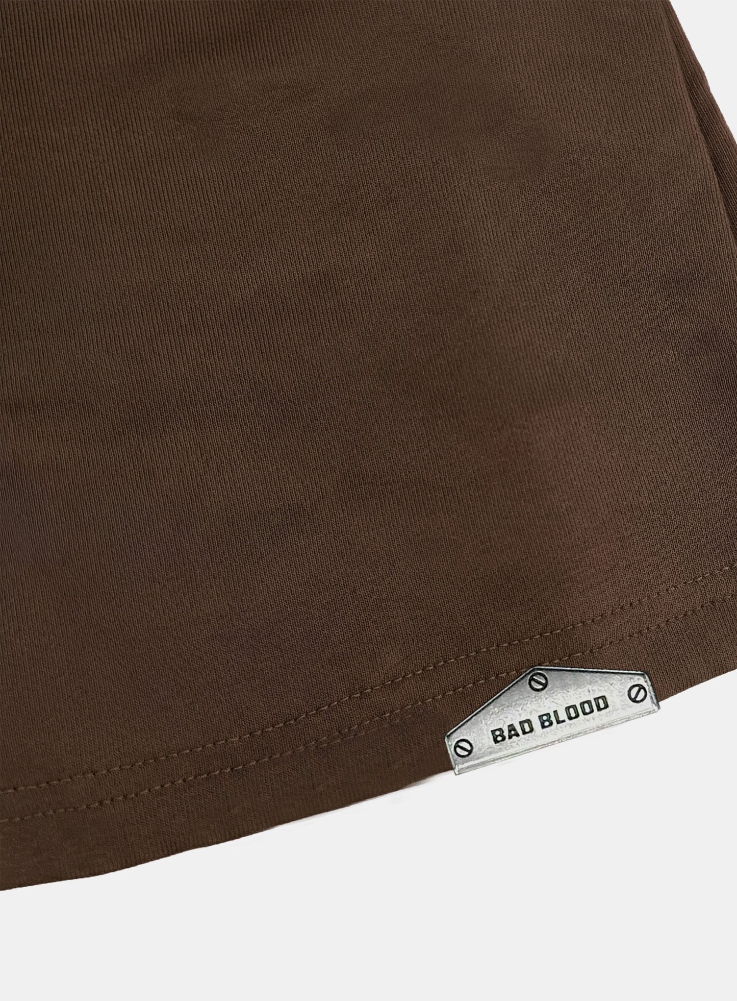 [w-tee26-067] Viper Logo Mock-Neck Cap Sleeve - Brown