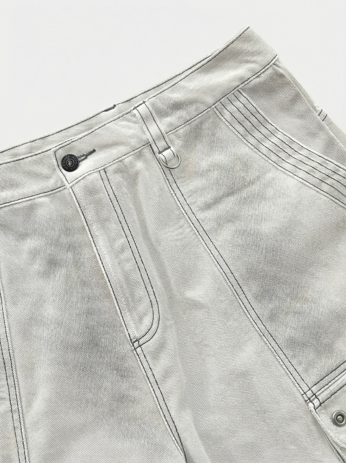 [w-pts26-066] Arc Curved Fit Cargo Pants - White