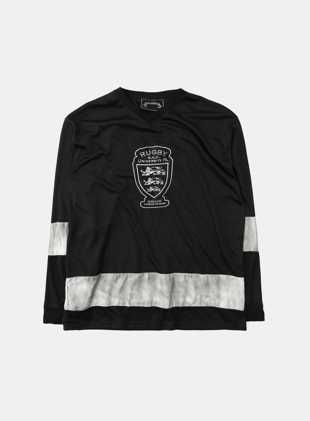 Shield M Contrast V-Neck Jersey Long Sleeve - Black