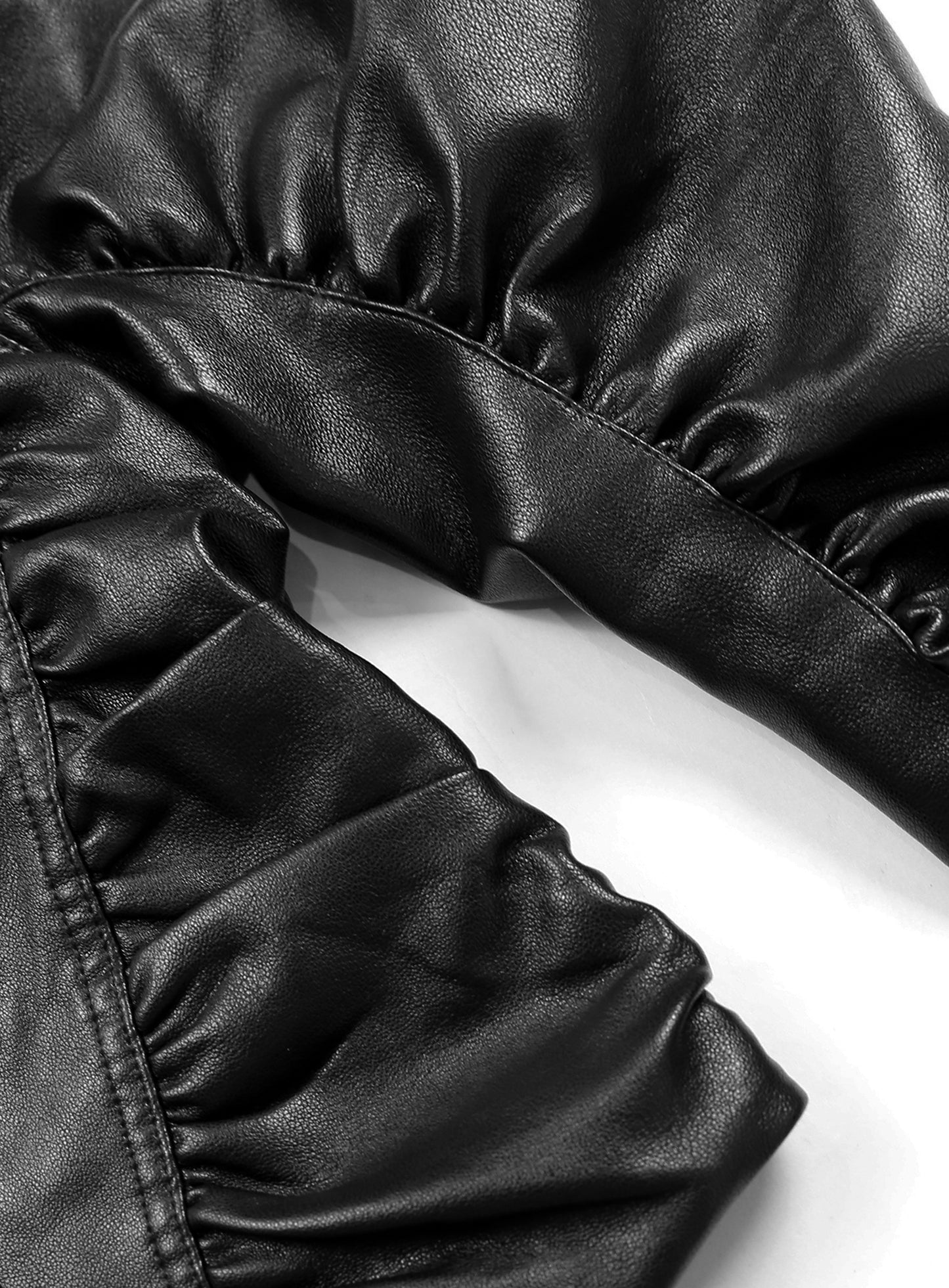 Sonya Shirring Racer Jacket - Black