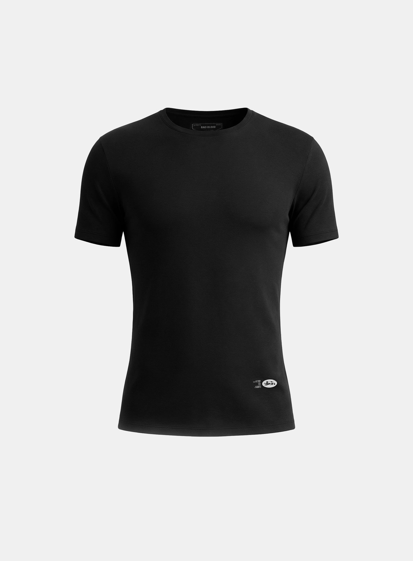 [w-tee26-055] BS Cotton Jersey Fitted Short Sleeve T-Shirt - Black