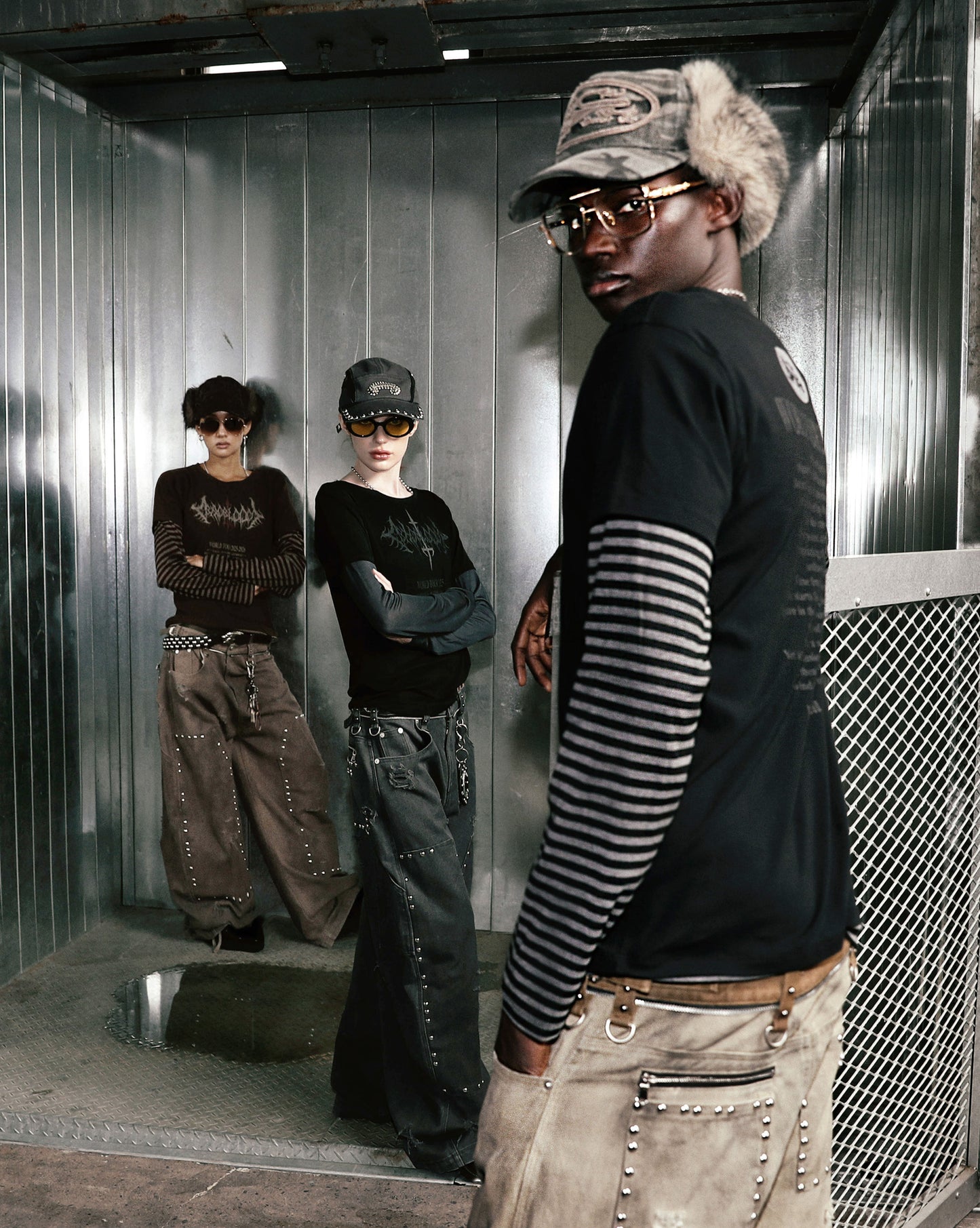 2025 World Tour Layered Long Sleeve - Black/Striped