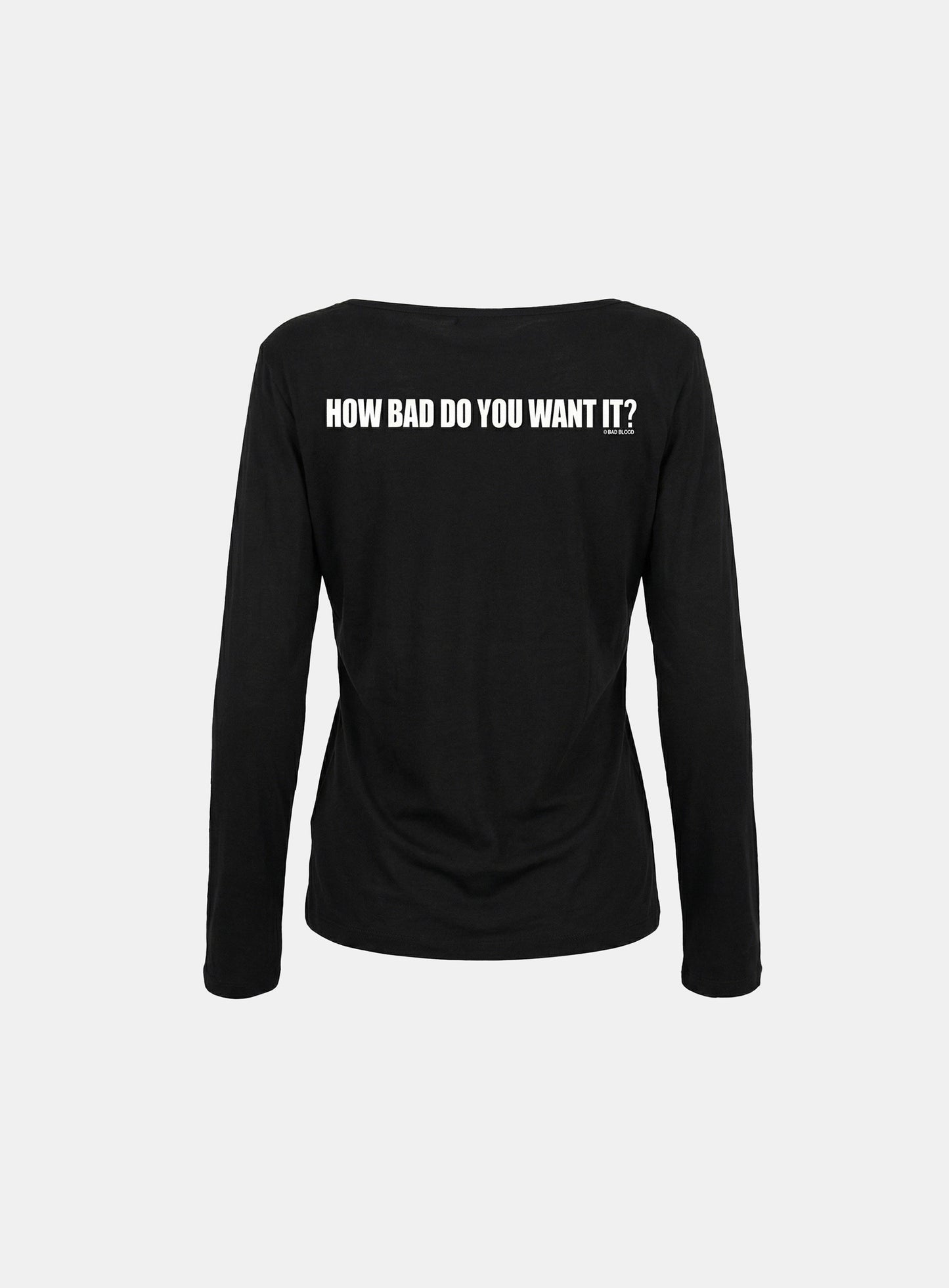 [w-tee26-117] DO YOU WANT IT Boat Neck T-Shirt - Black