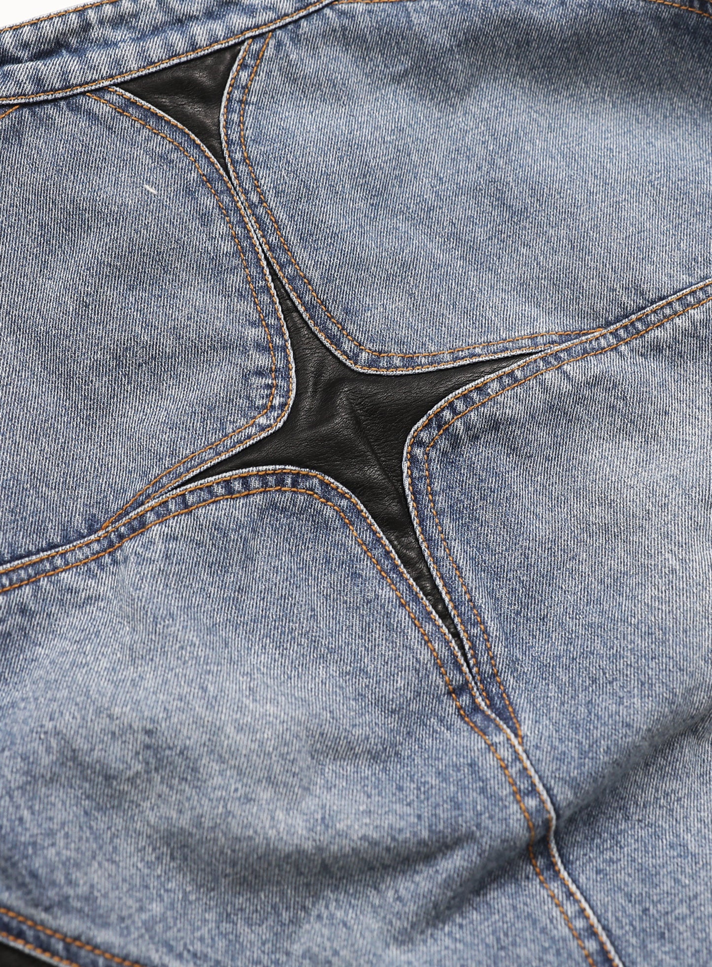 Duncan Denim Racer Jacket - Blue/Black
