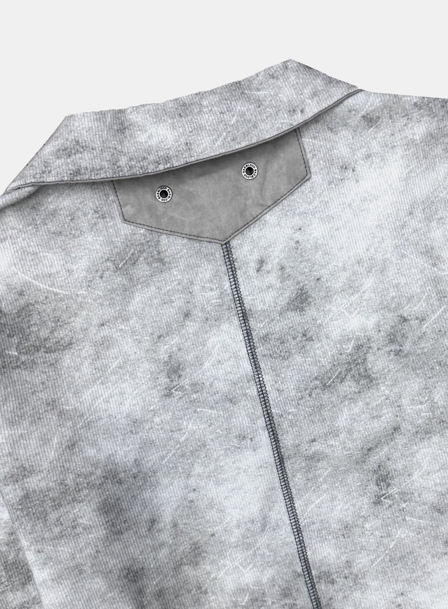 [w-cdg26-001] Viper Cotton Rib V-Neck Collared Zip-Up - White