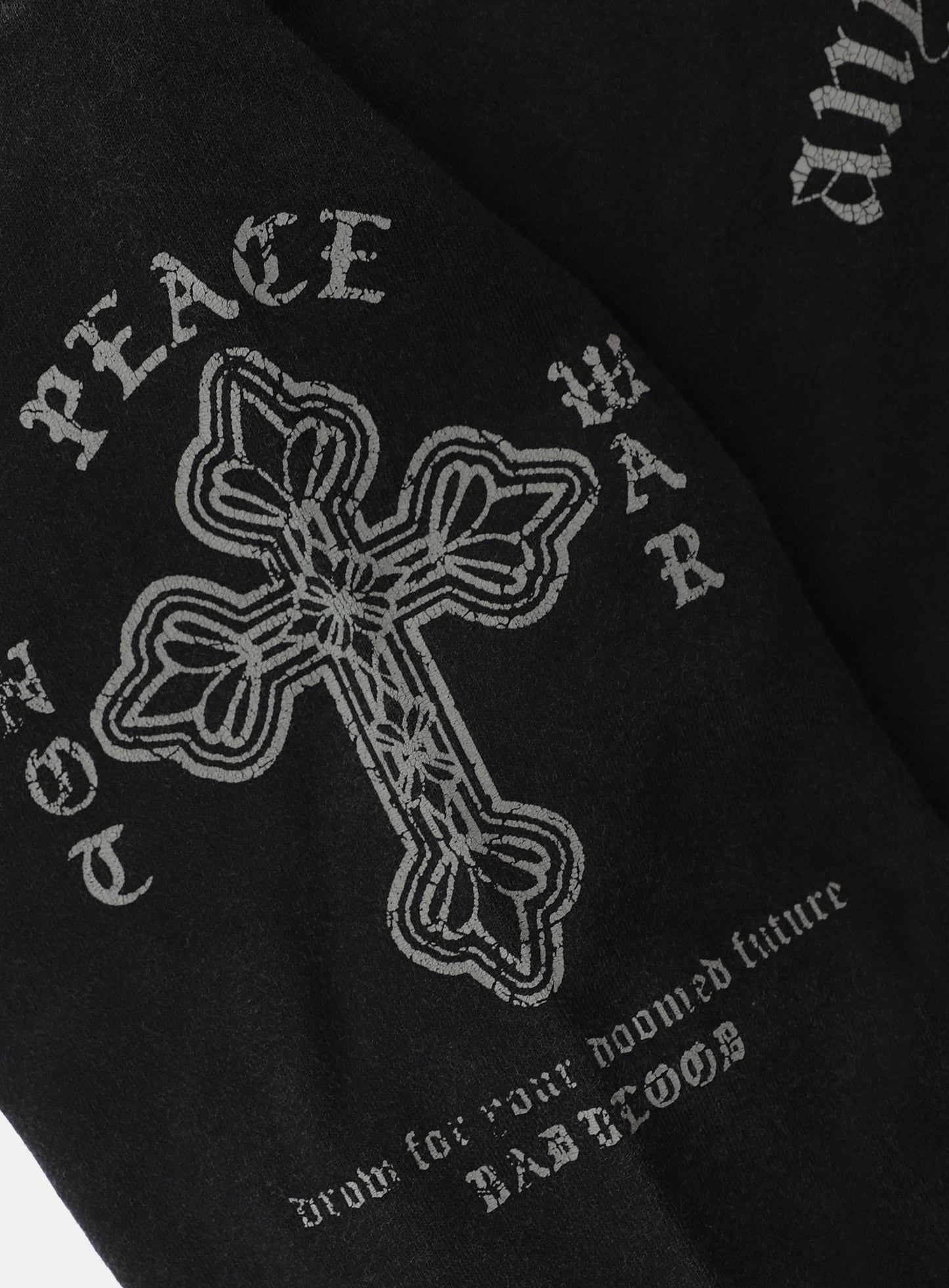 PEACE NOT WAR Hooded Zip-Up - Dusty Black