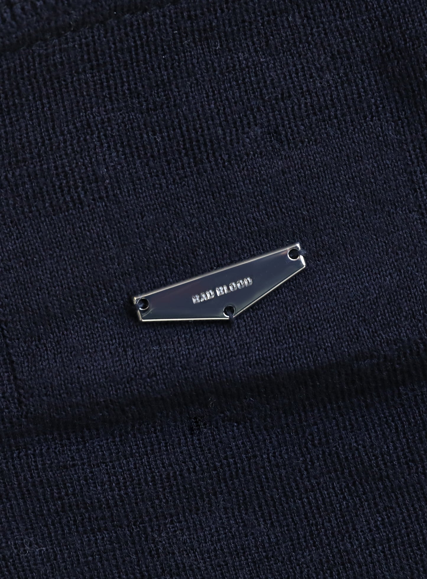 [w-knt26-019] Fine Merino Wool V-Neck Knit - Navy