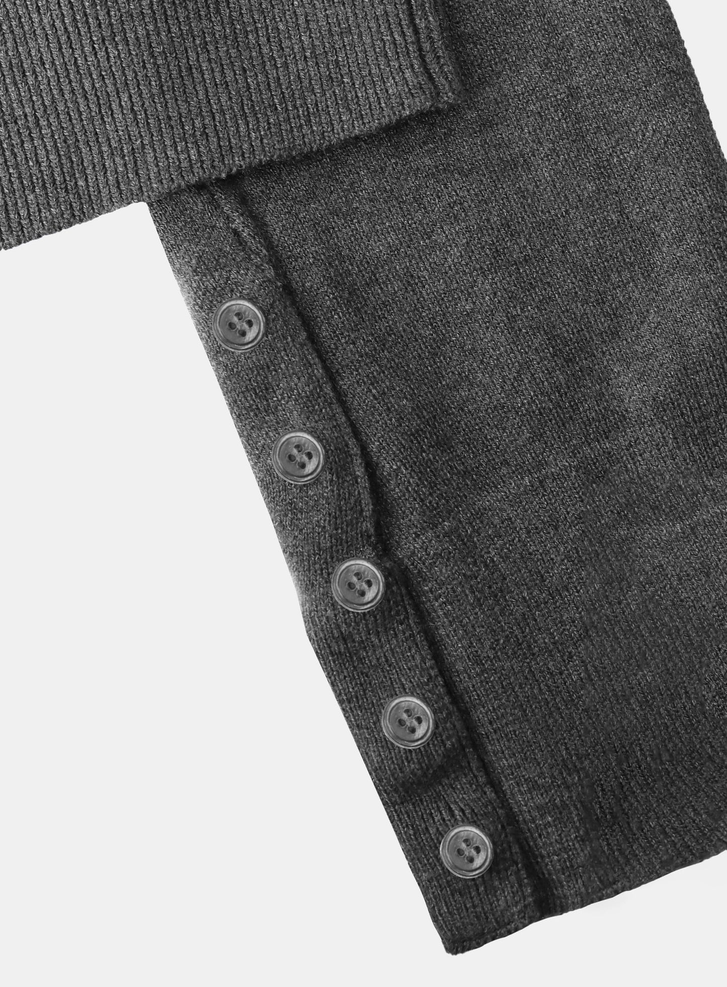 [w-knt26-011] Mystic Symbol Polo Cardigan - Dark Gray
