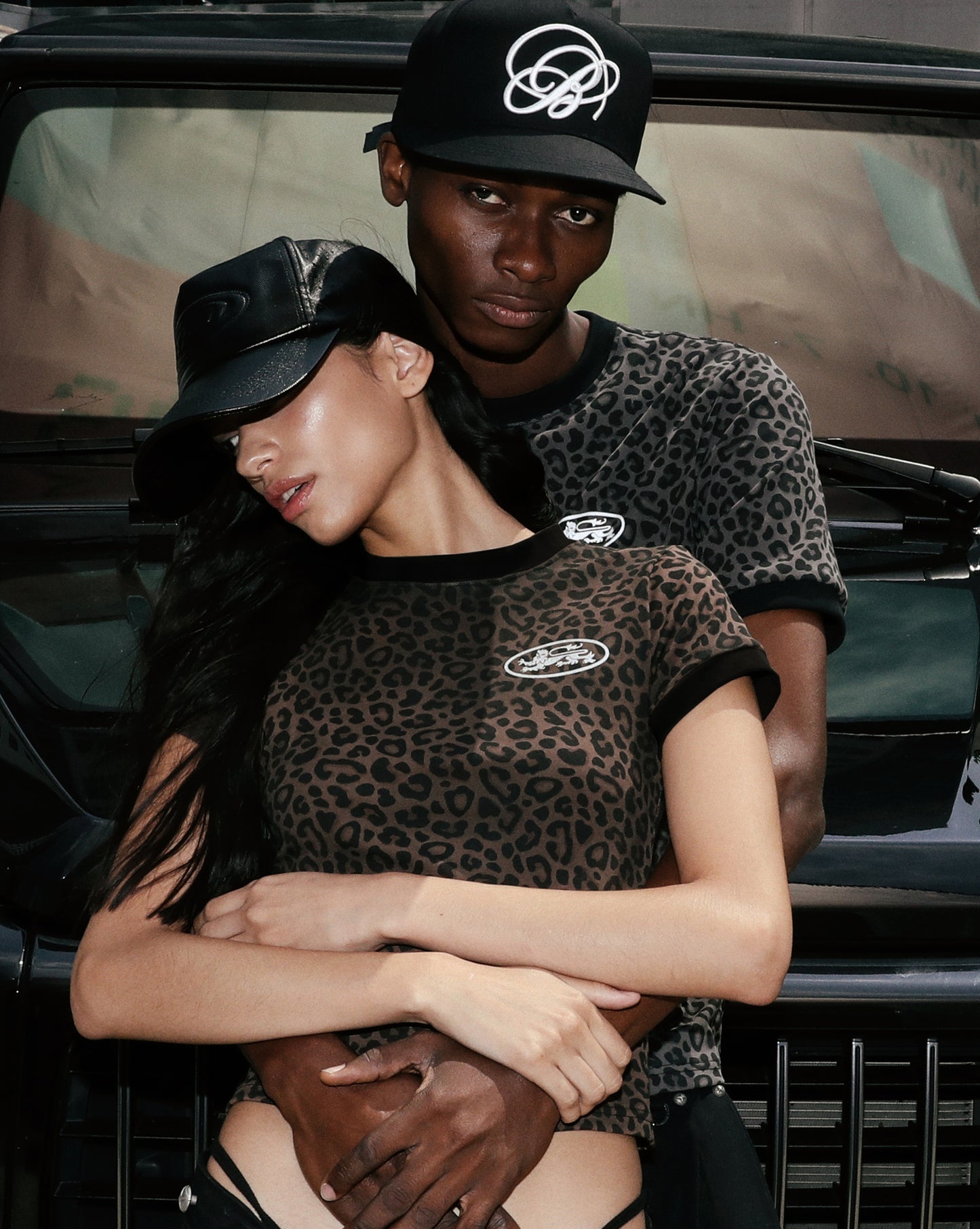 Mystic Oval Logo Jersey Ringer T-Shirt - Black Leopard