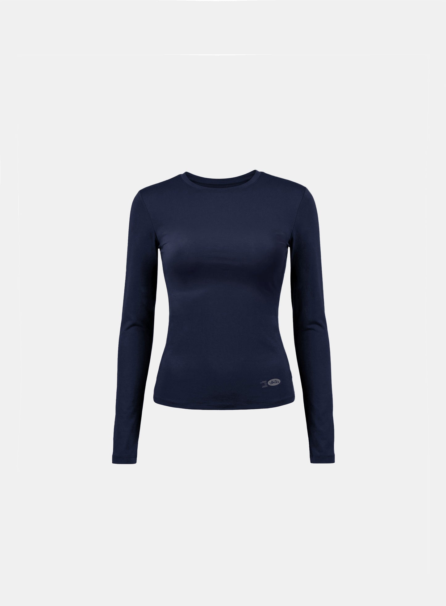 [w-tee26-086] Everyday Crew Neck Long Sleeve T-Shirt - Navy