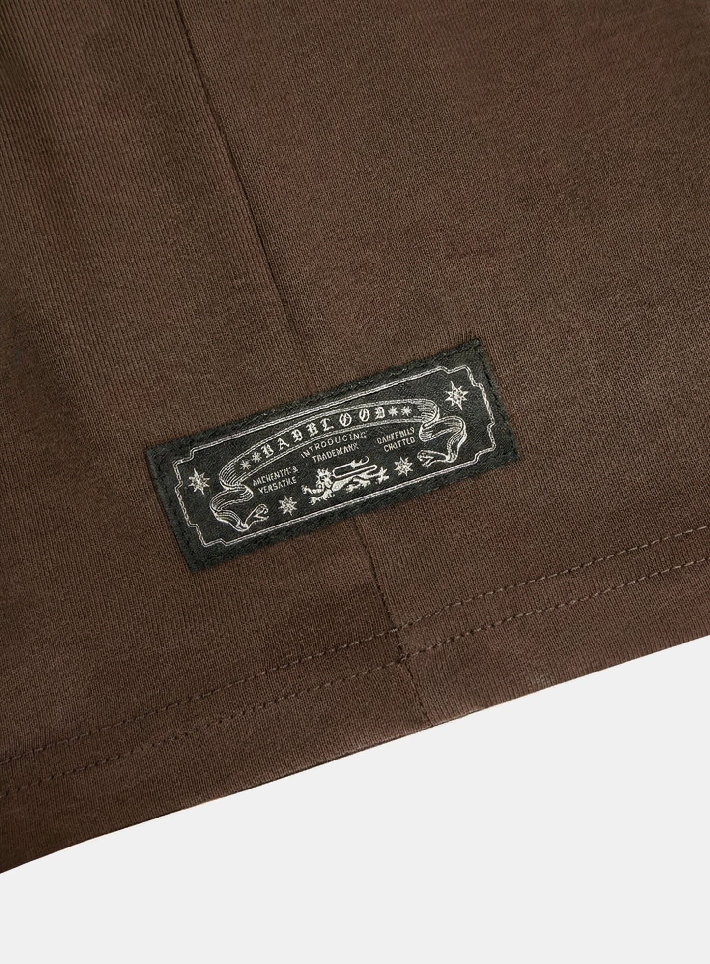 [w-tee26-067] Viper Logo Mock-Neck Cap Sleeve - Brown
