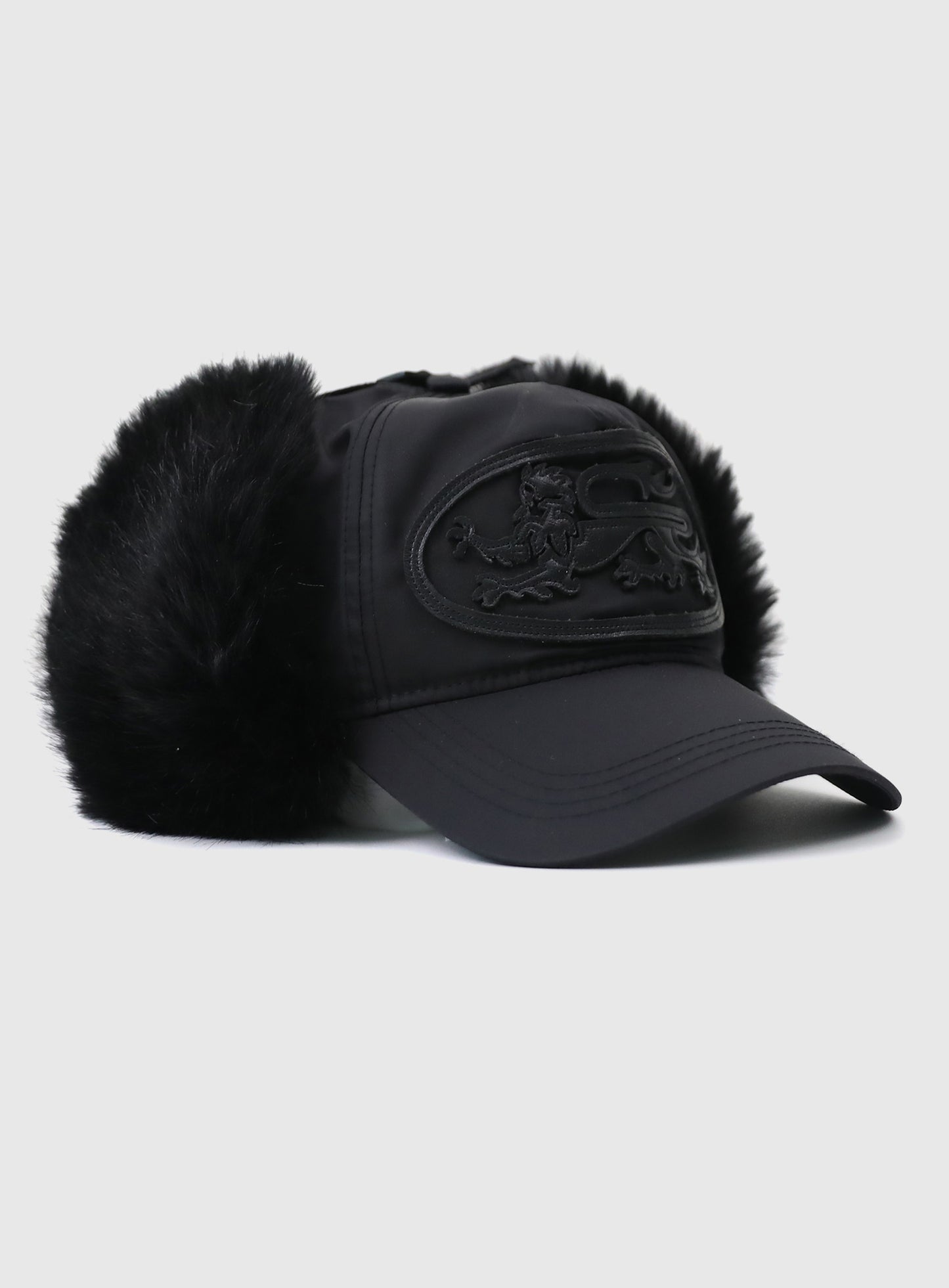 [w-hat25-034] Mystic Trapper Hat - Black Nylon