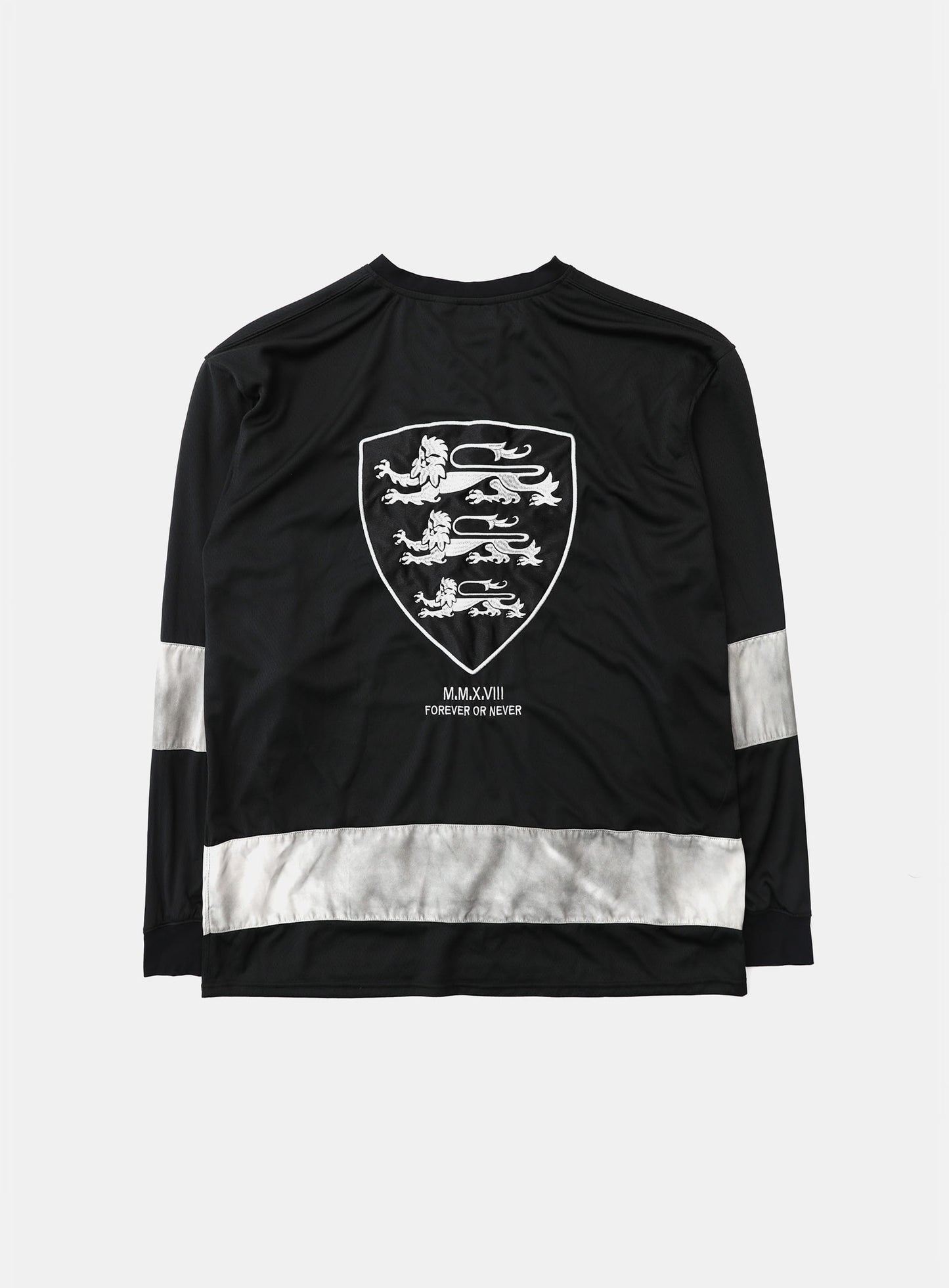 Shield M Contrast V-Neck Jersey Long Sleeve - Black