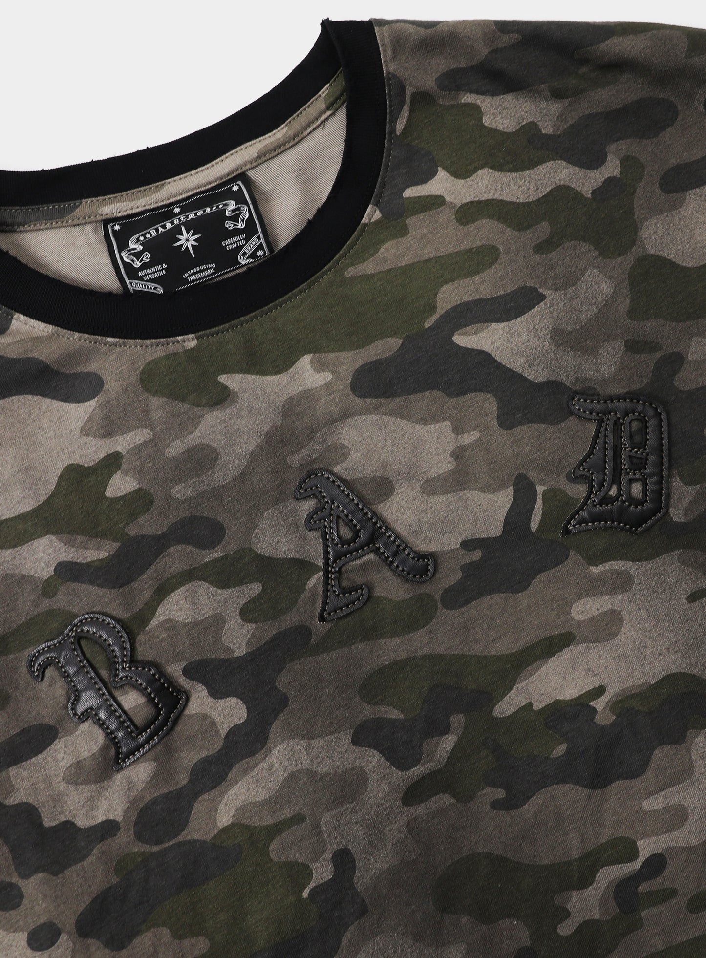 Cosmo Bad Patch Ringer Long Sleeve - Green Camo