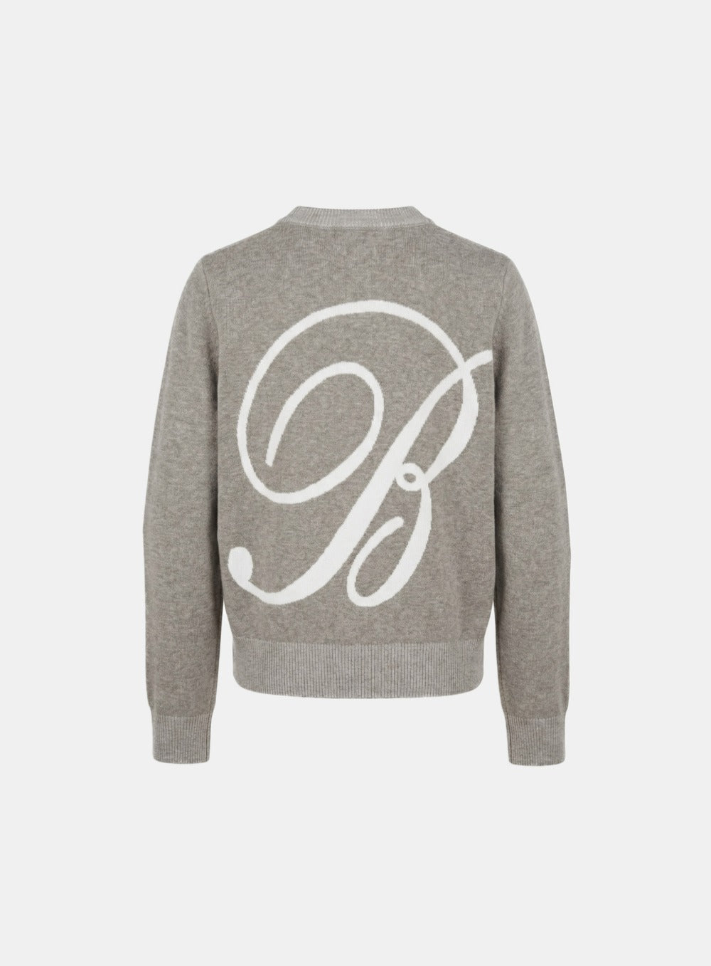 [w-knt26-026] Big B Logo Crewneck Sweater - Sand