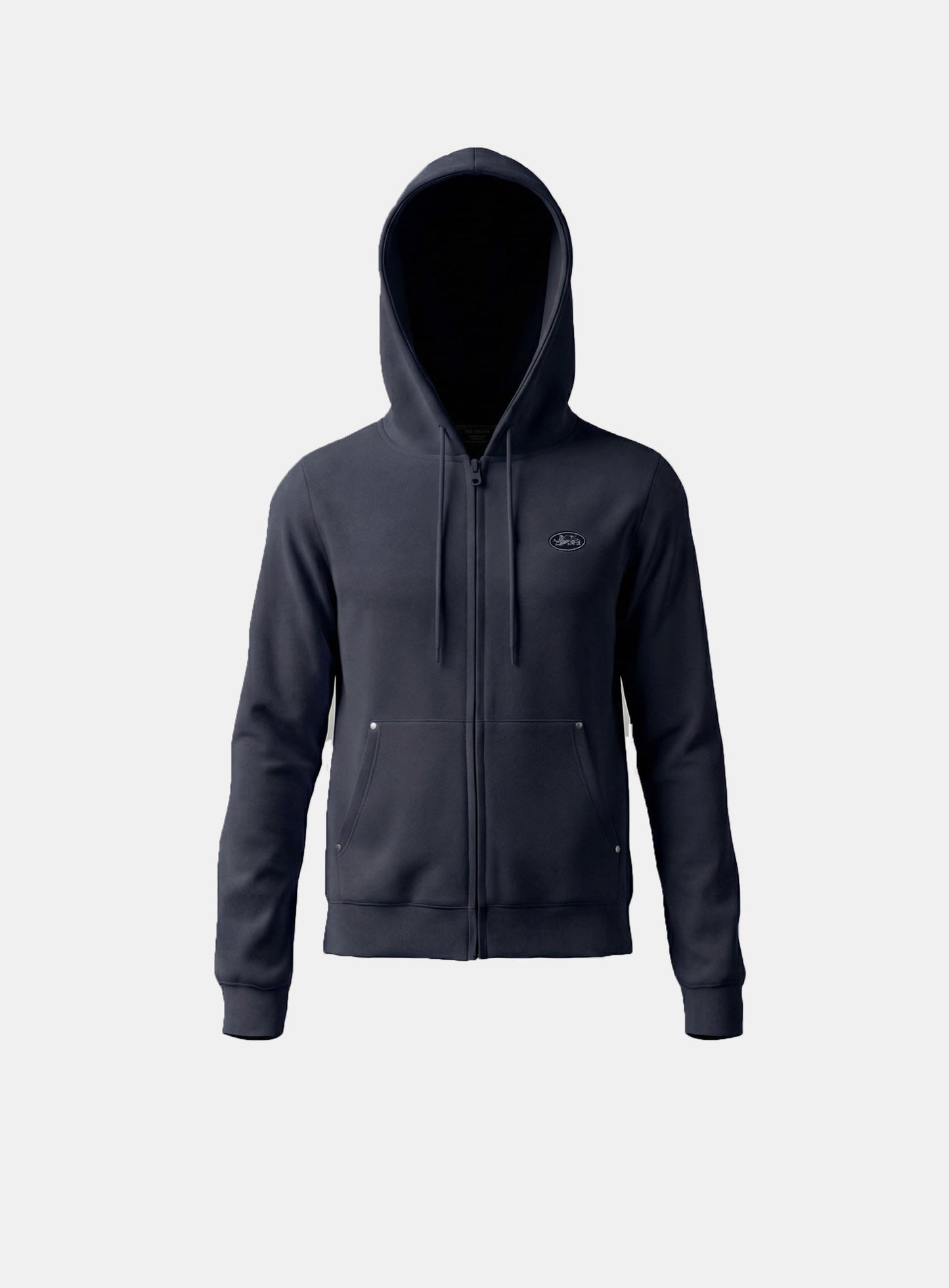 [w-hde26-009] BS Soft Terry Zip-Up Hoodie - Navy