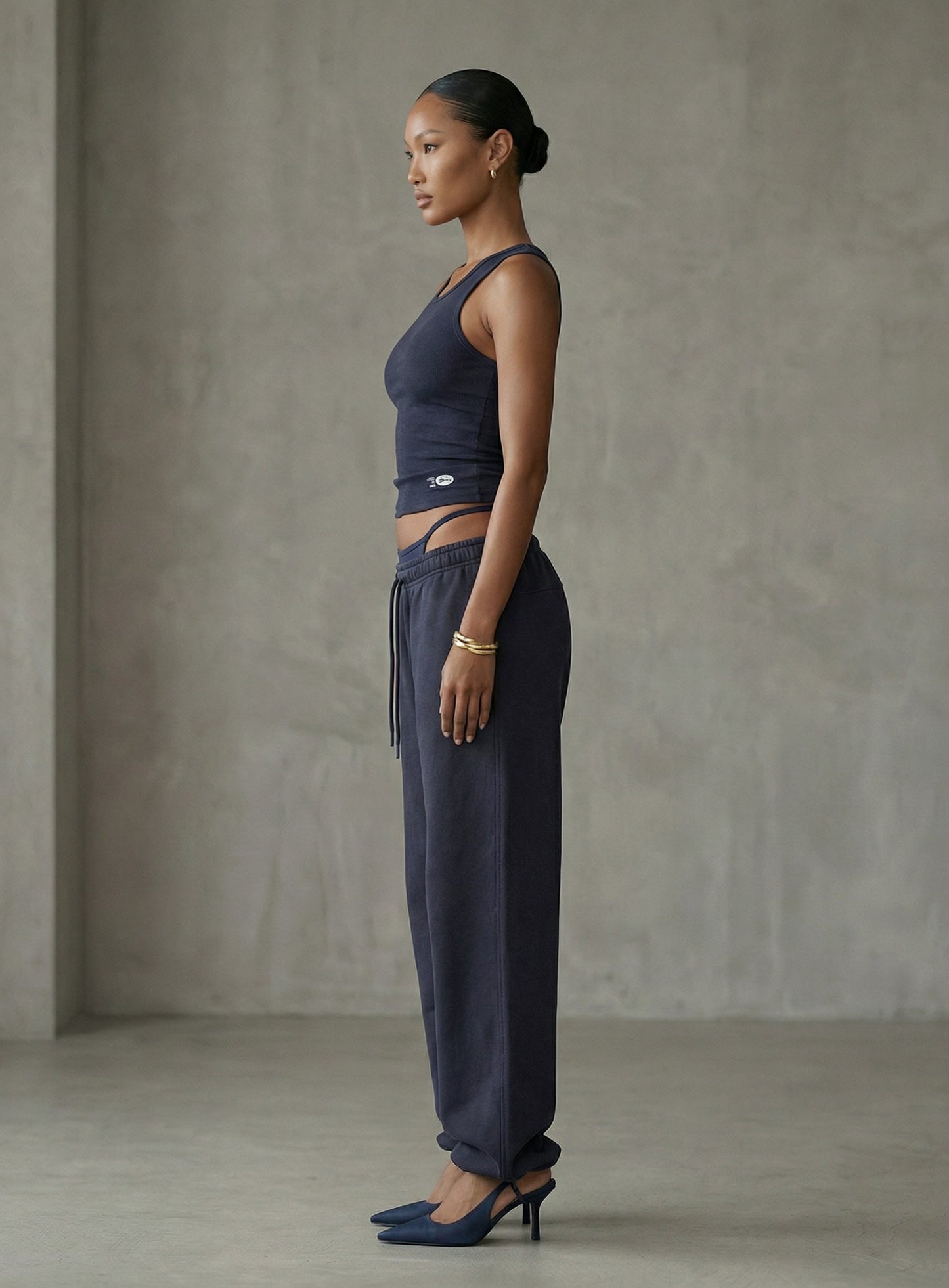 [w-pts26-024] BS Soft Terry Baggy Joggers - Navy