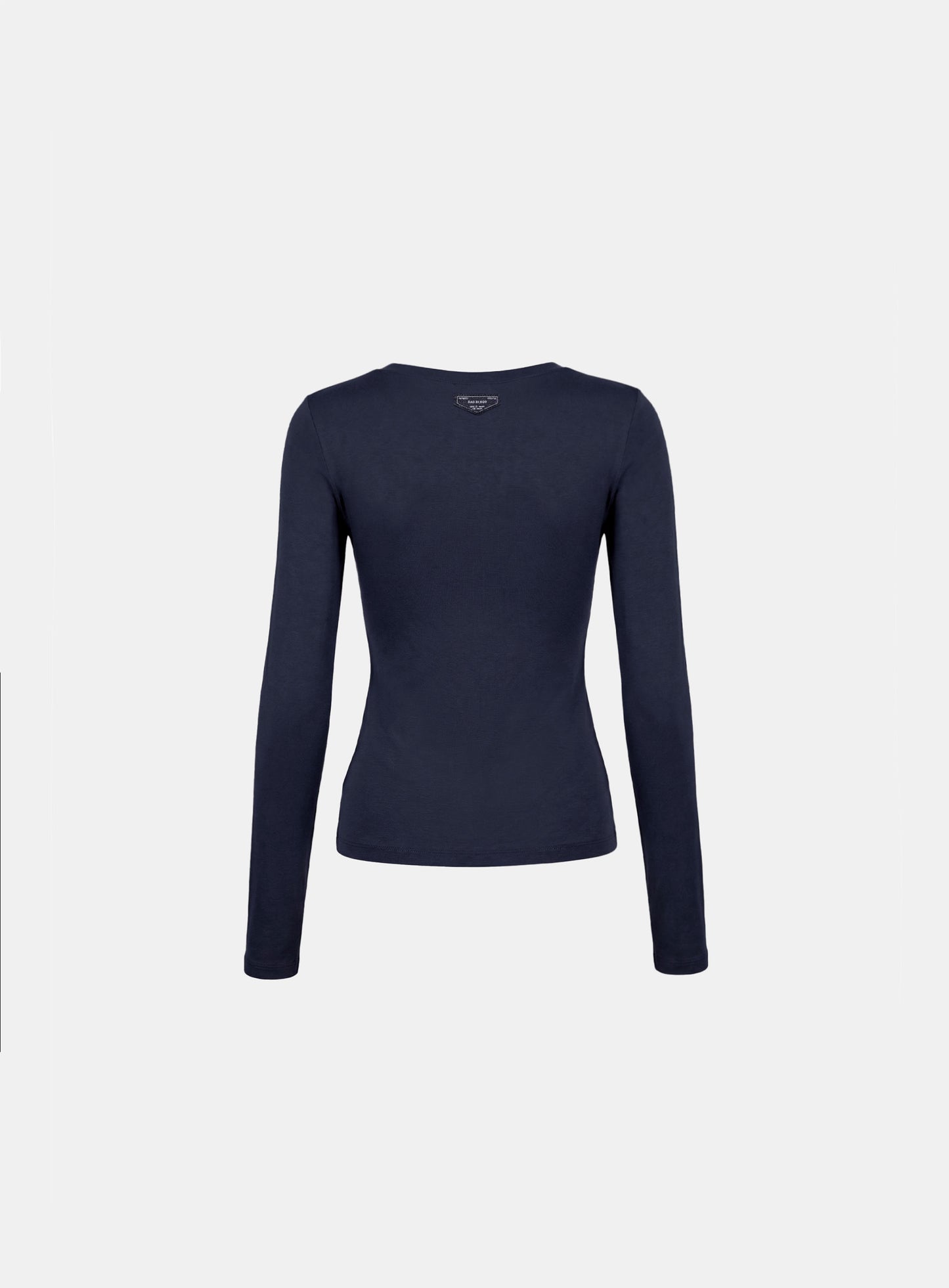 [w-tee26-086] Everyday Crew Neck Long Sleeve T-Shirt - Navy