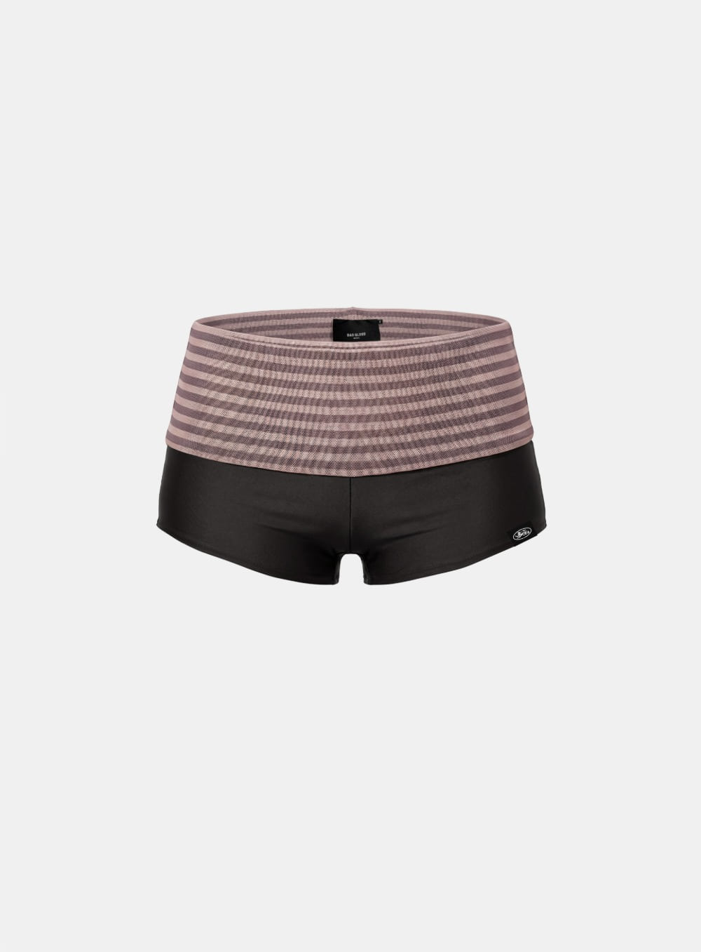[AQUA] [w-srt26-026] Dark Classic 2 Foldover Boy Shorts - Pink Stripe
