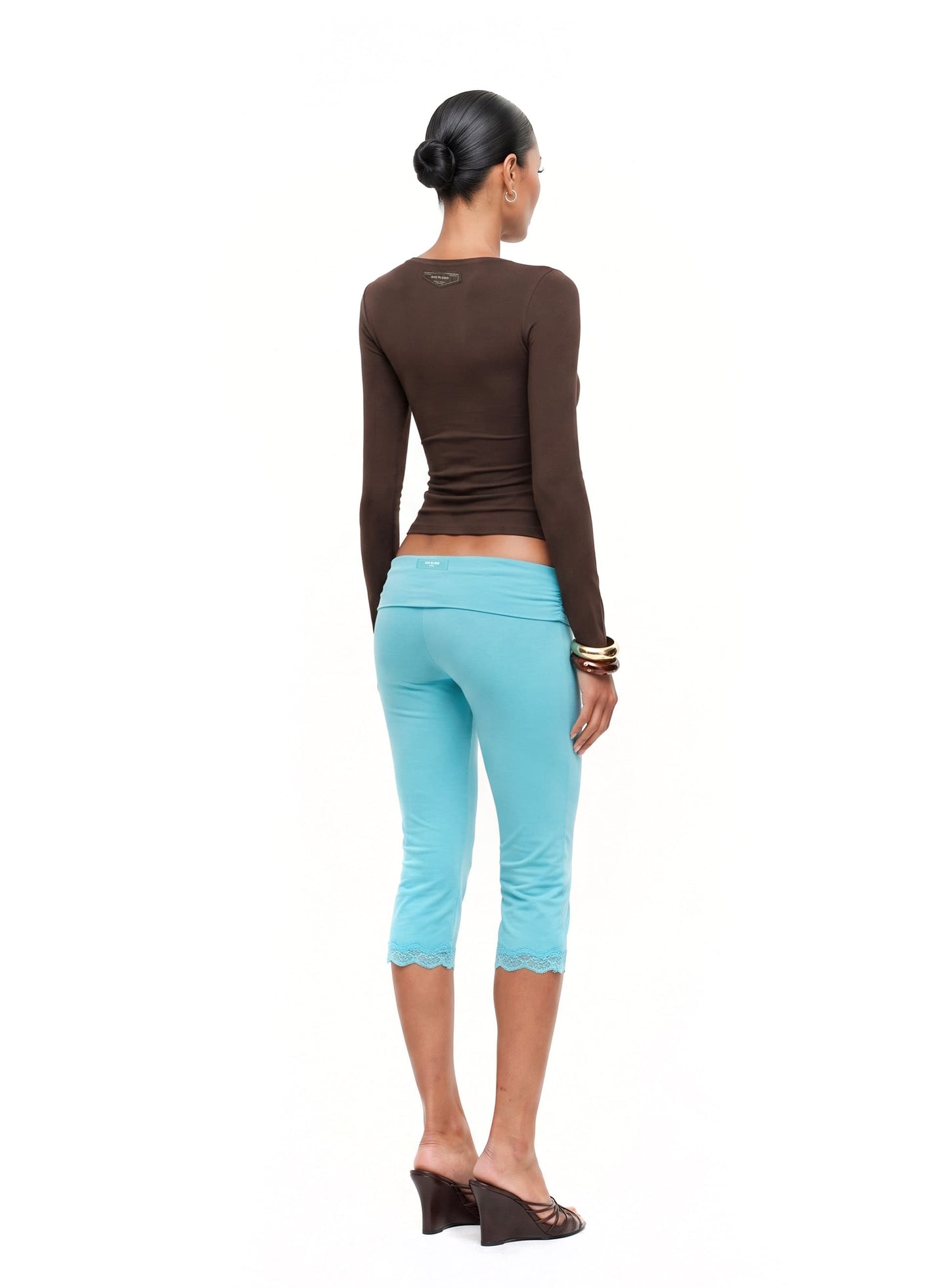 [w-srt26-034] Everyday Lace Capri Pants - Mint