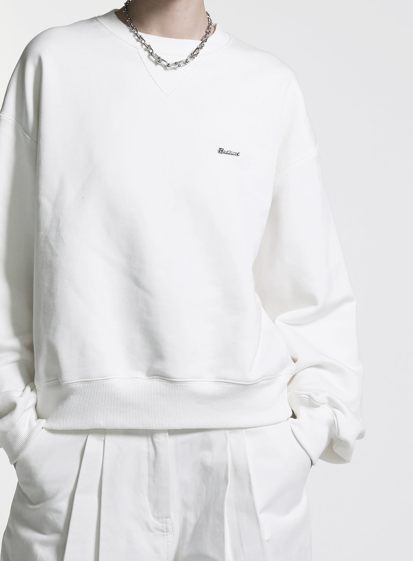 Minimal Logo Heavyweight Sweatshirt - Cream