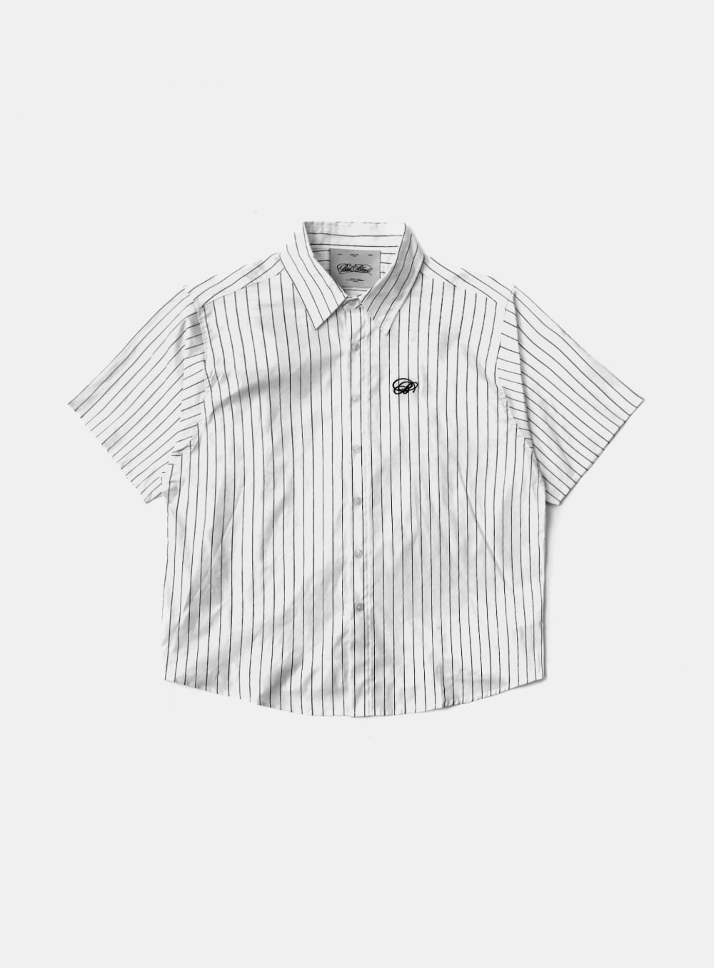 Dark Classic Short Sleeve Shirt - White/Striped