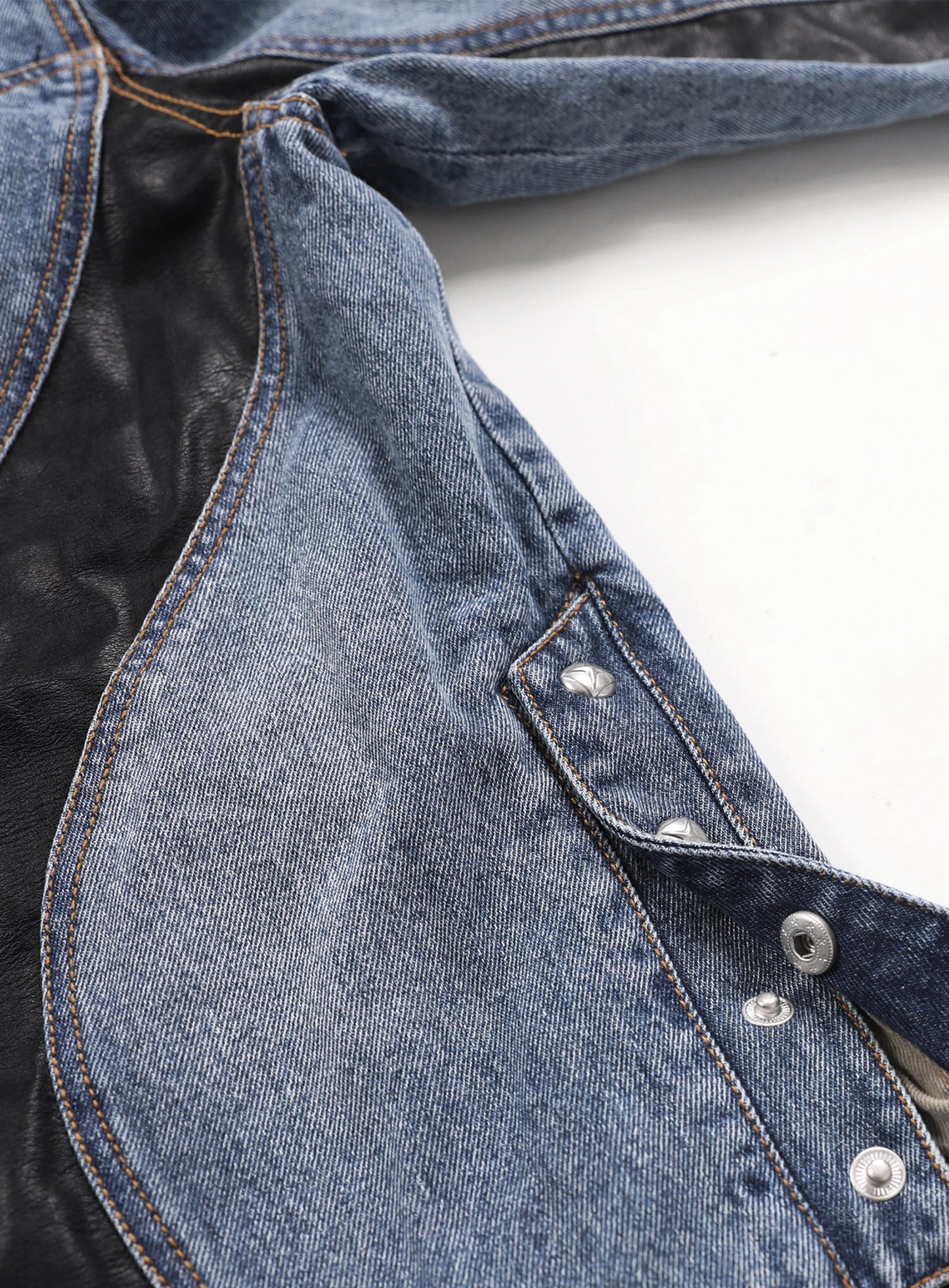Duncan Denim Racer Jacket - Blue/Black