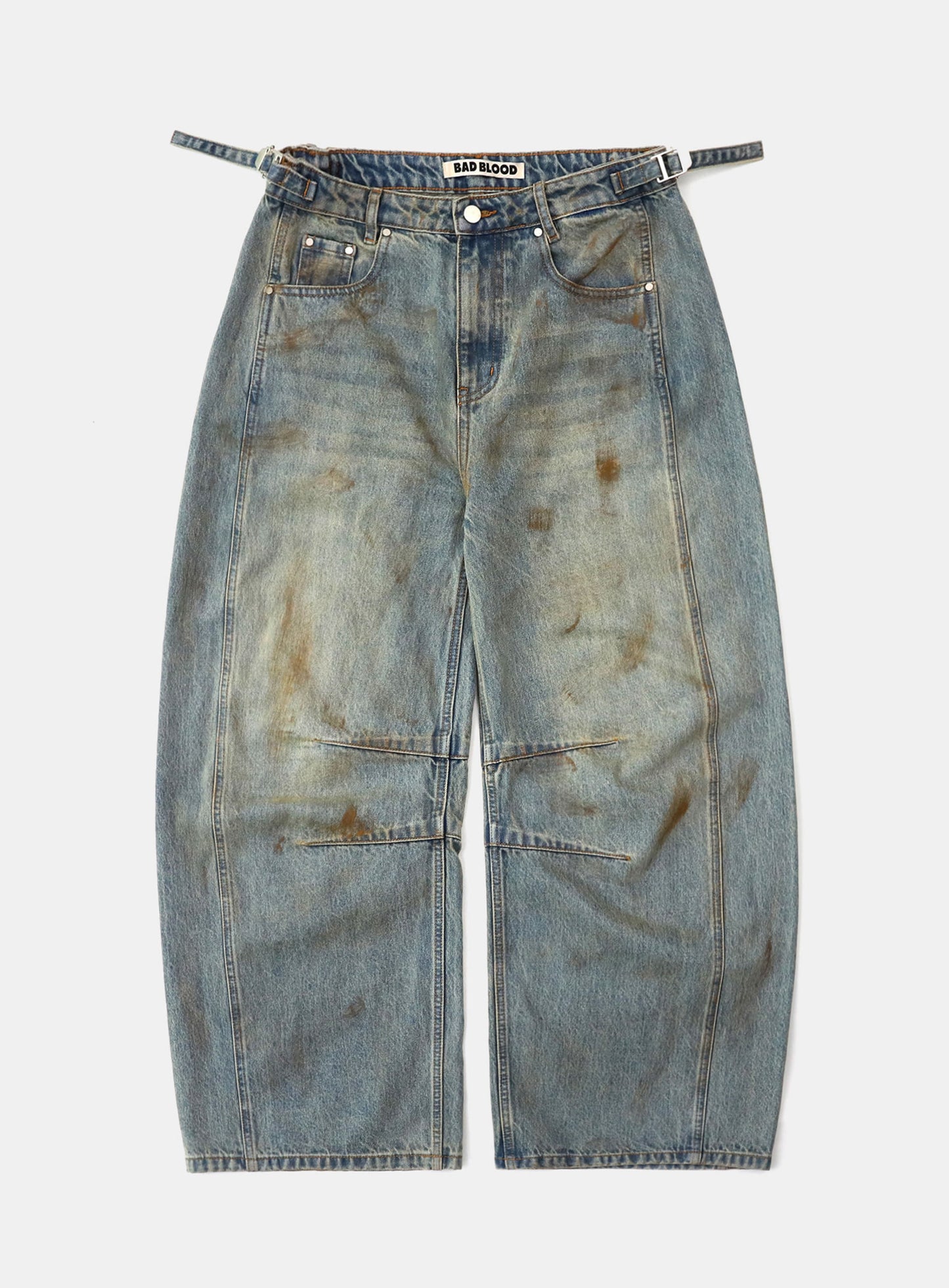 Lion Logo Barrel Jeans - Dusty Light Blue