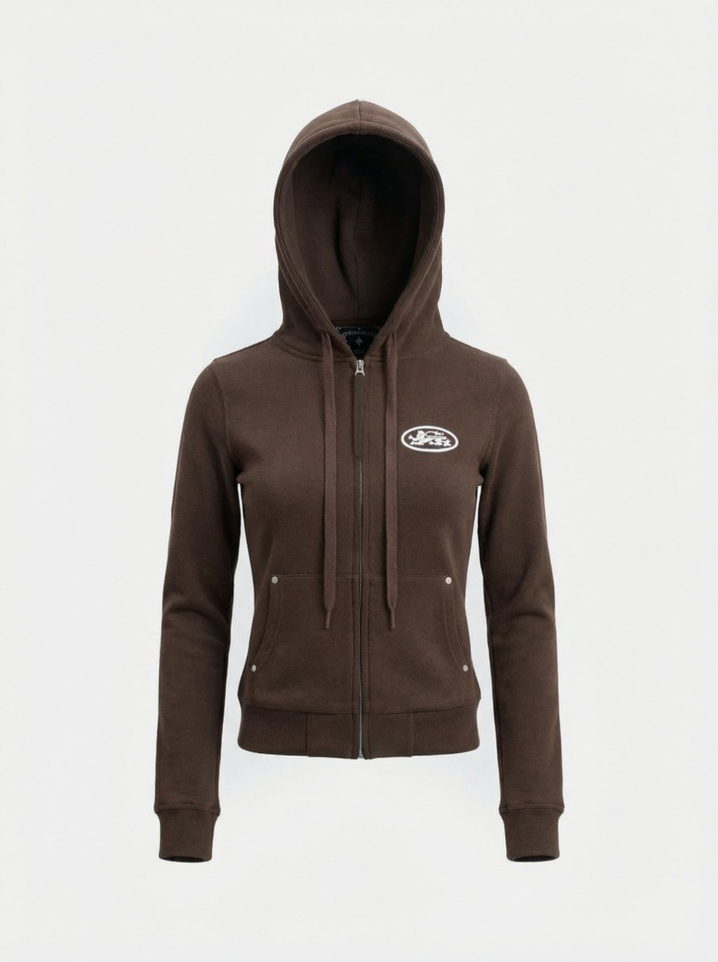 [w-hde26-022] Mystic Capsule Slim-Fit Zip-Up Hoodie - Brown