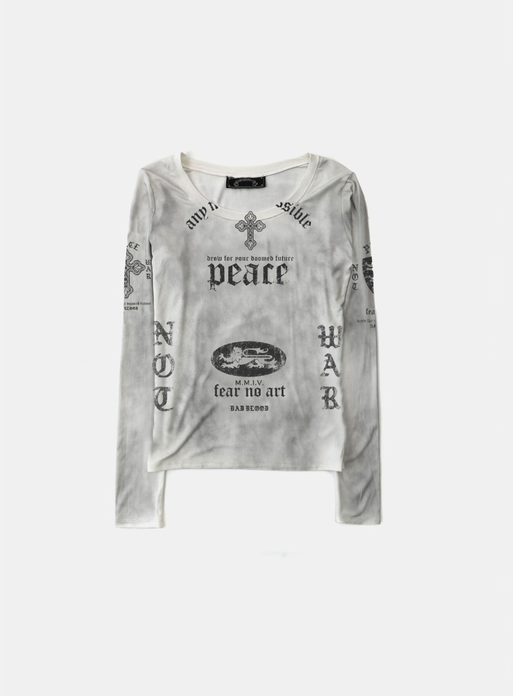 PEACE NOT WAR Loose Fit Tee - Dusty White