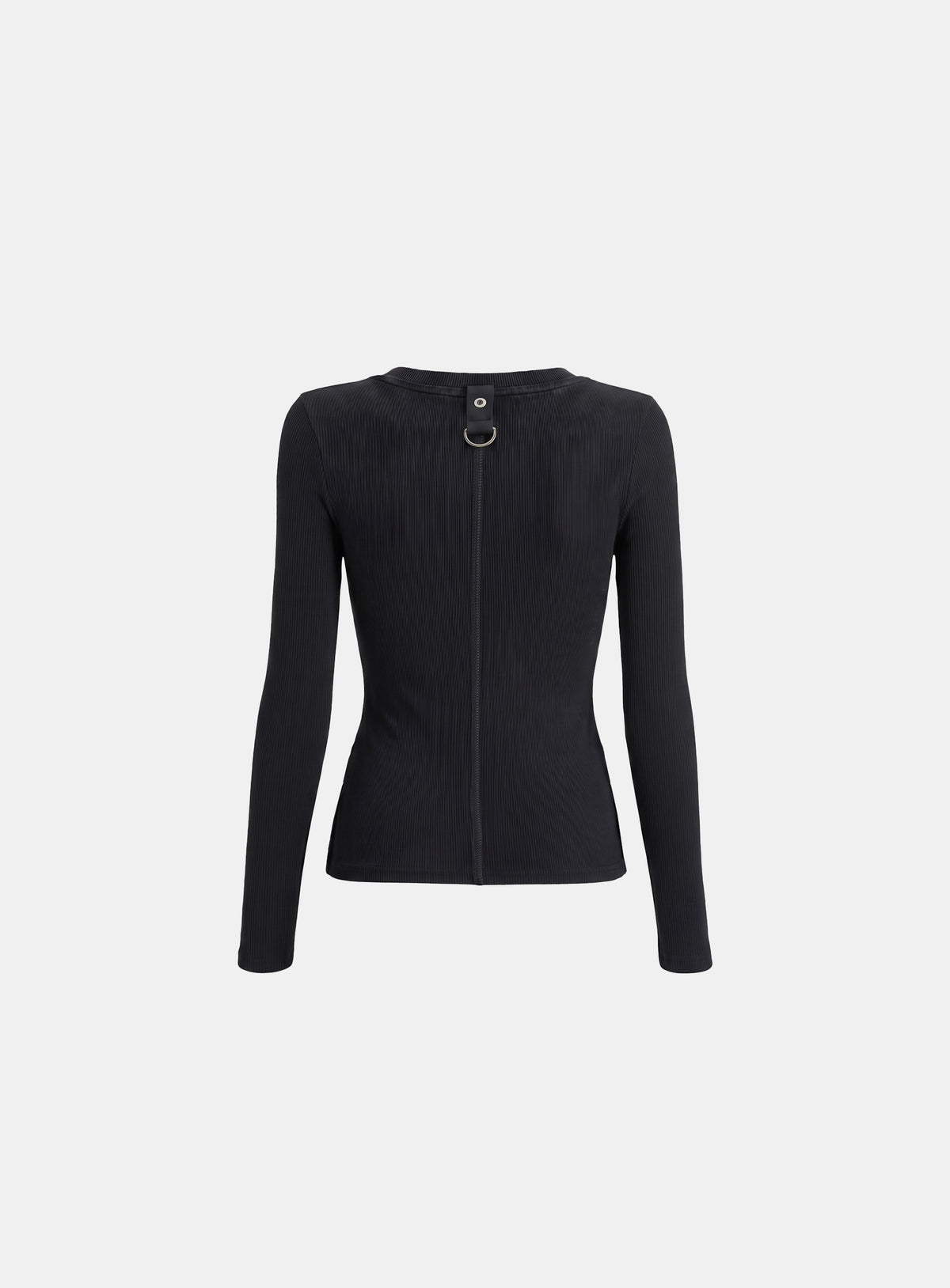[w-tee26-263] Delta 2 Utility Cotton Rib Crew Neck Long Sleeve - Black