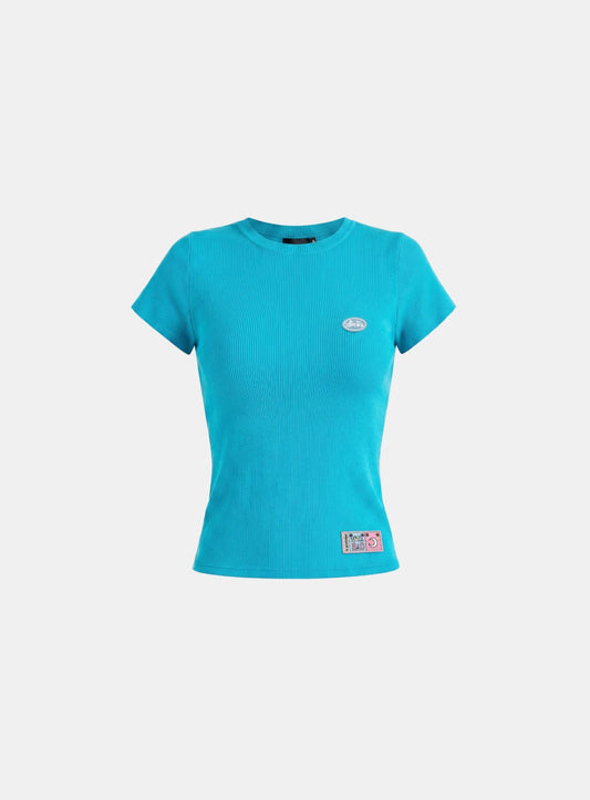 [w-tee26-216] Ambassador 26 Cotton Rib 1/2 Sleeve T-shirt - Blue