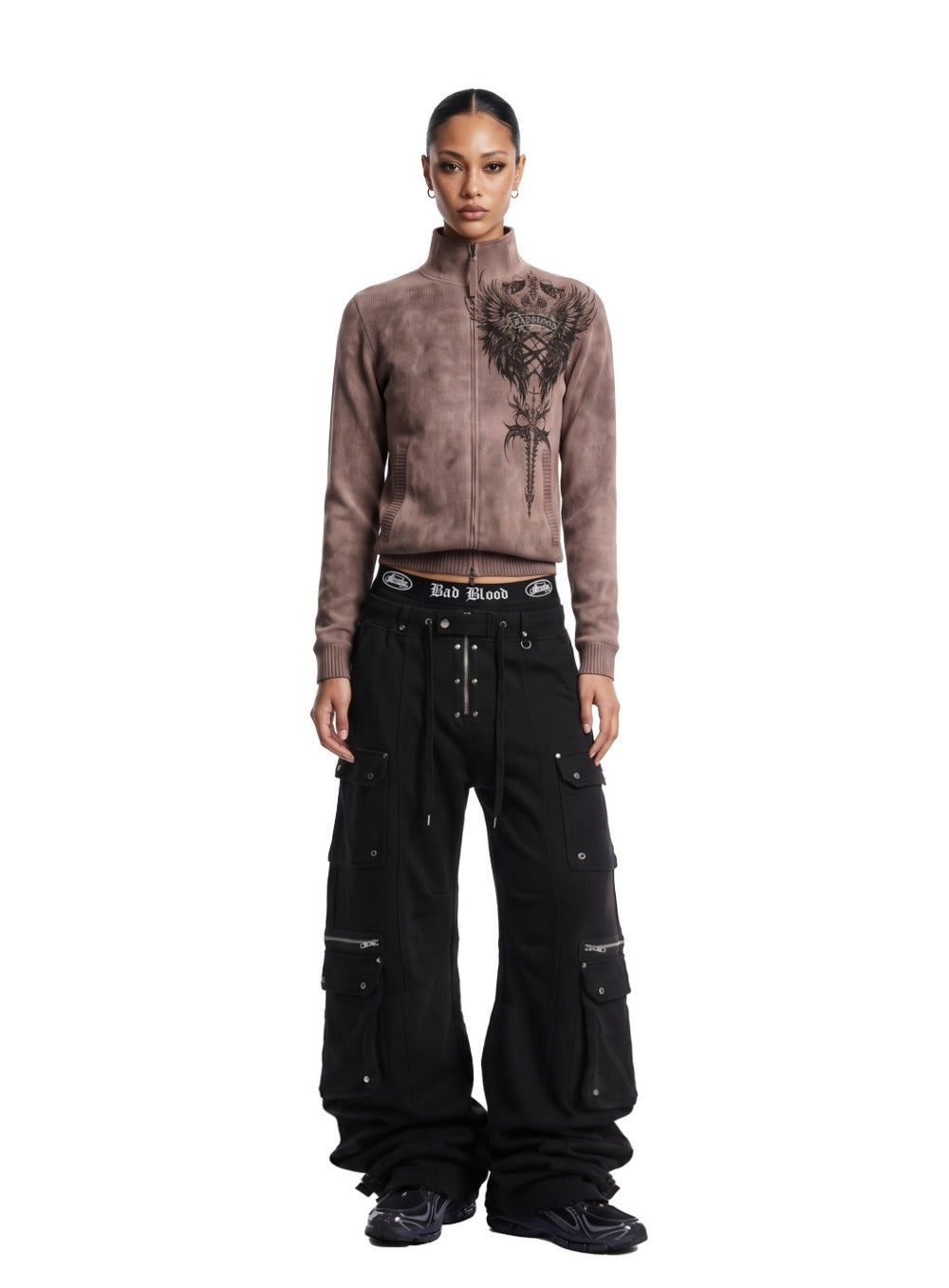 [w-jkt26-069] TMV RELIC CROSS Full-Zip Knit Track Top - Pink